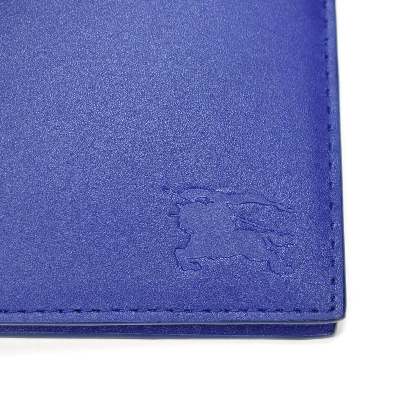 Burberry - Blue Leather Logo Embossed Wallet