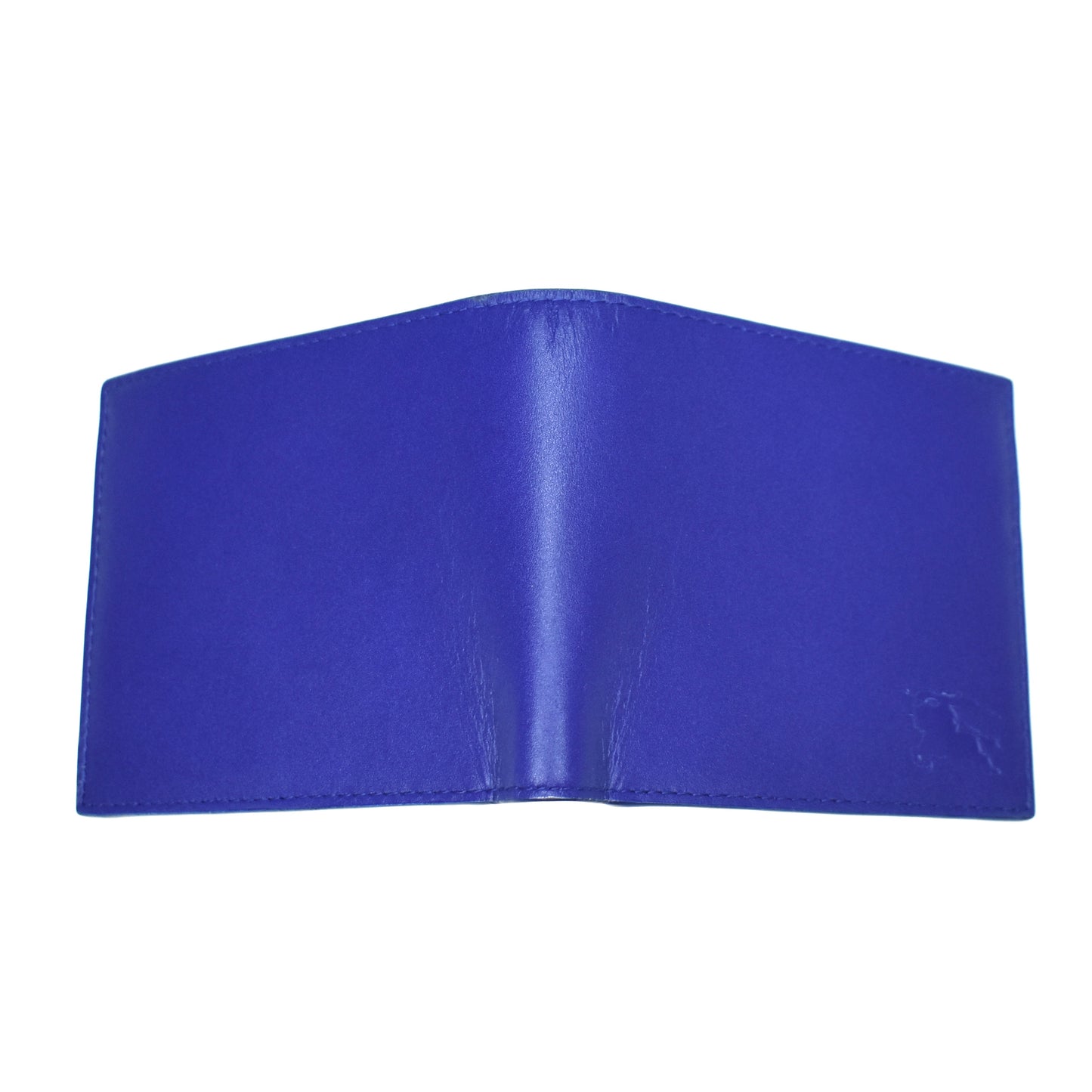 Burberry - Blue Leather Logo Embossed Wallet