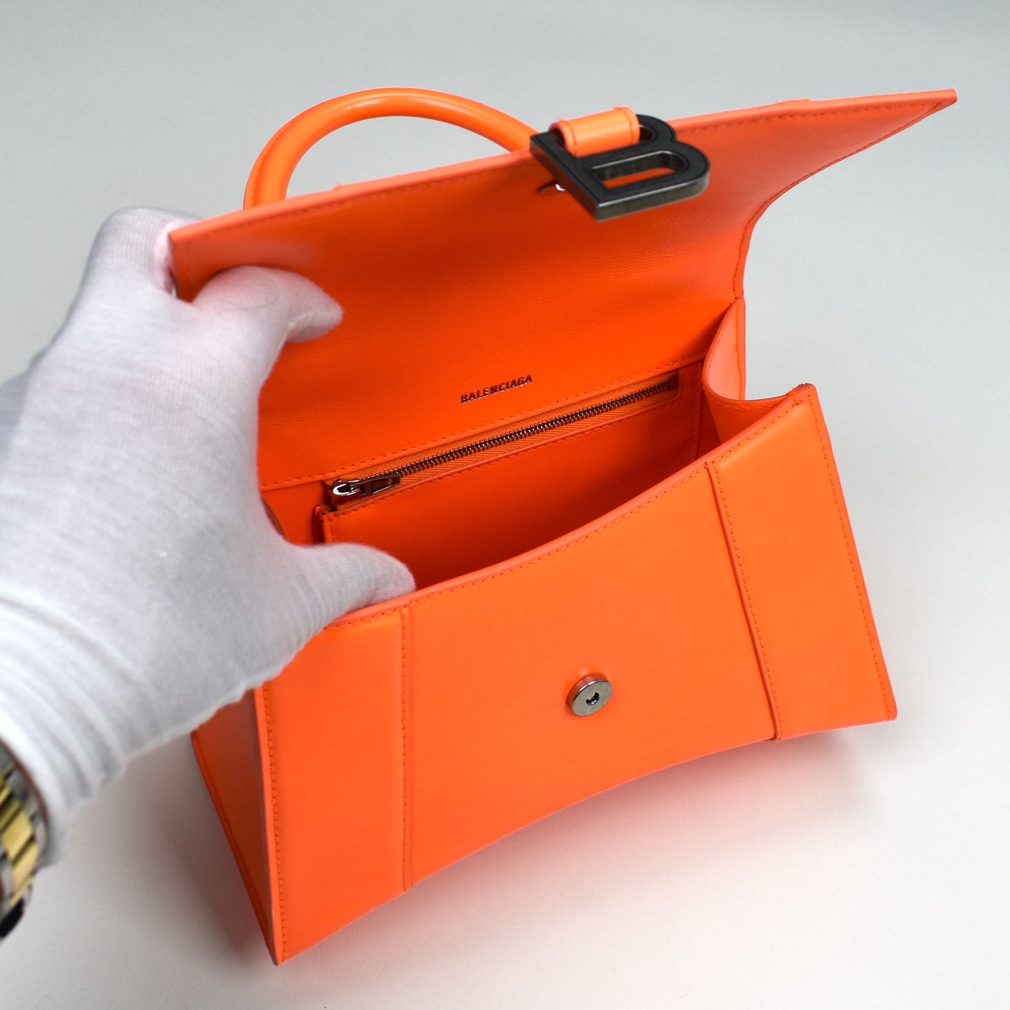 Balenciaga - Small Leather Hourglass Bag (Fluo Orange)