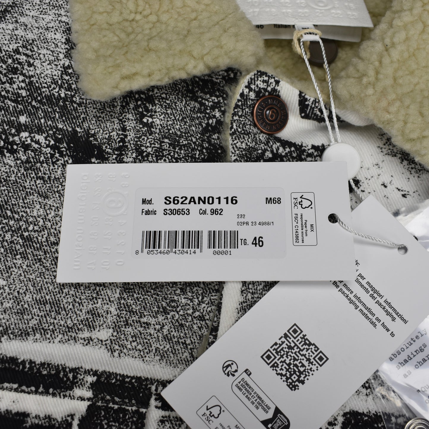 Maison Margiela MM6 - White Painted Denim / Shearling Trucker Jacket
