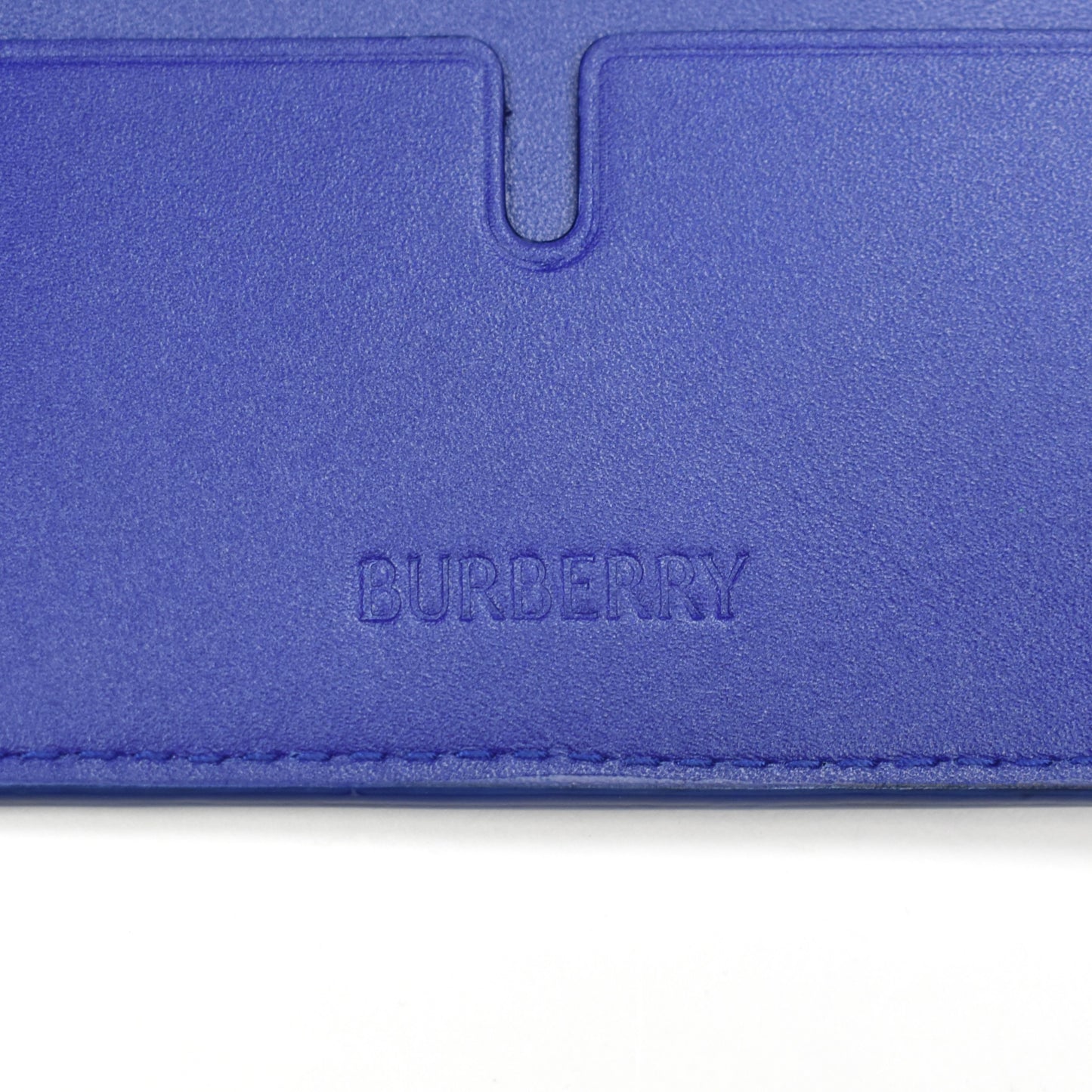 Burberry - Blue Leather Logo Embossed Wallet