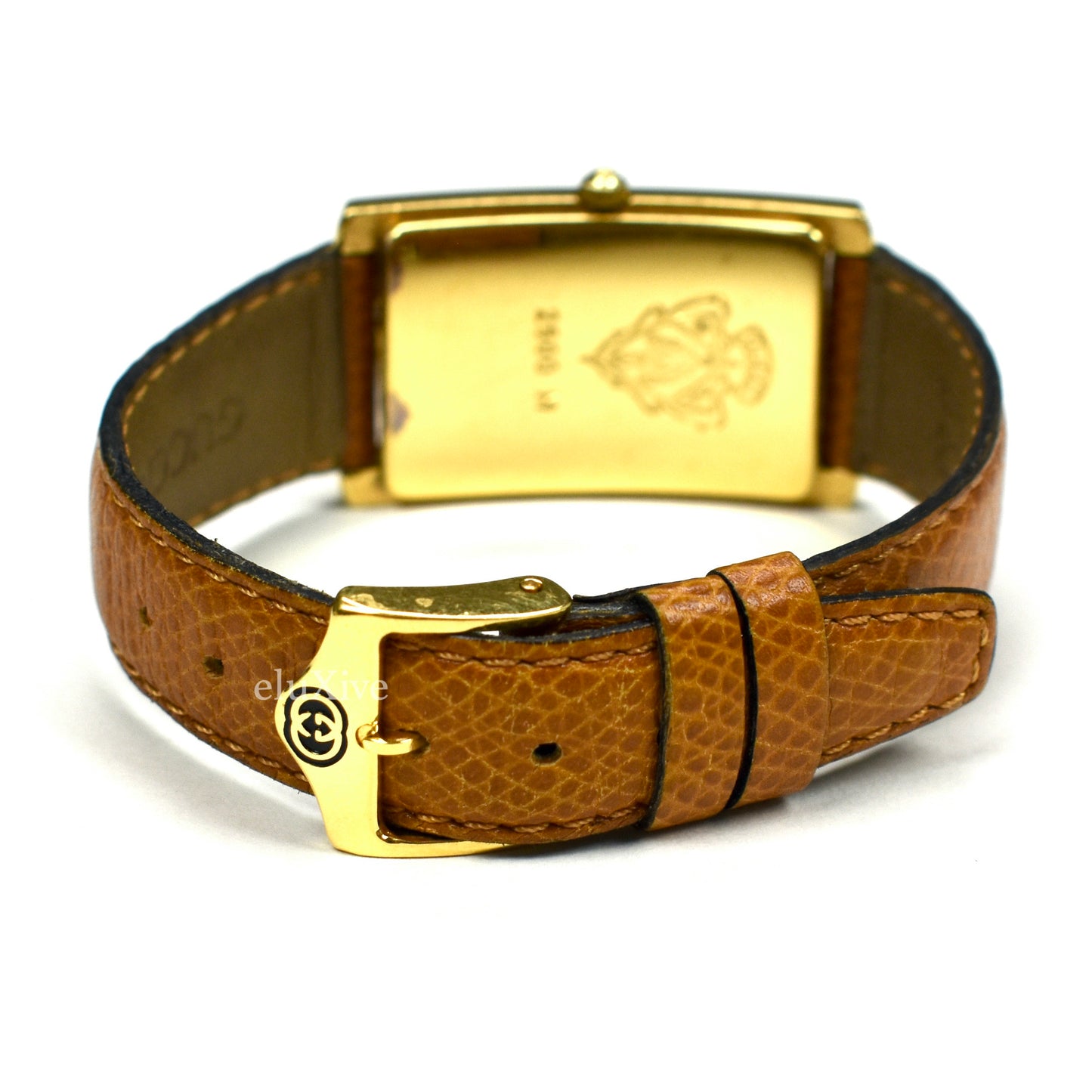 Gucci - 2600M Gold Web Stripe Dial Tank Watch