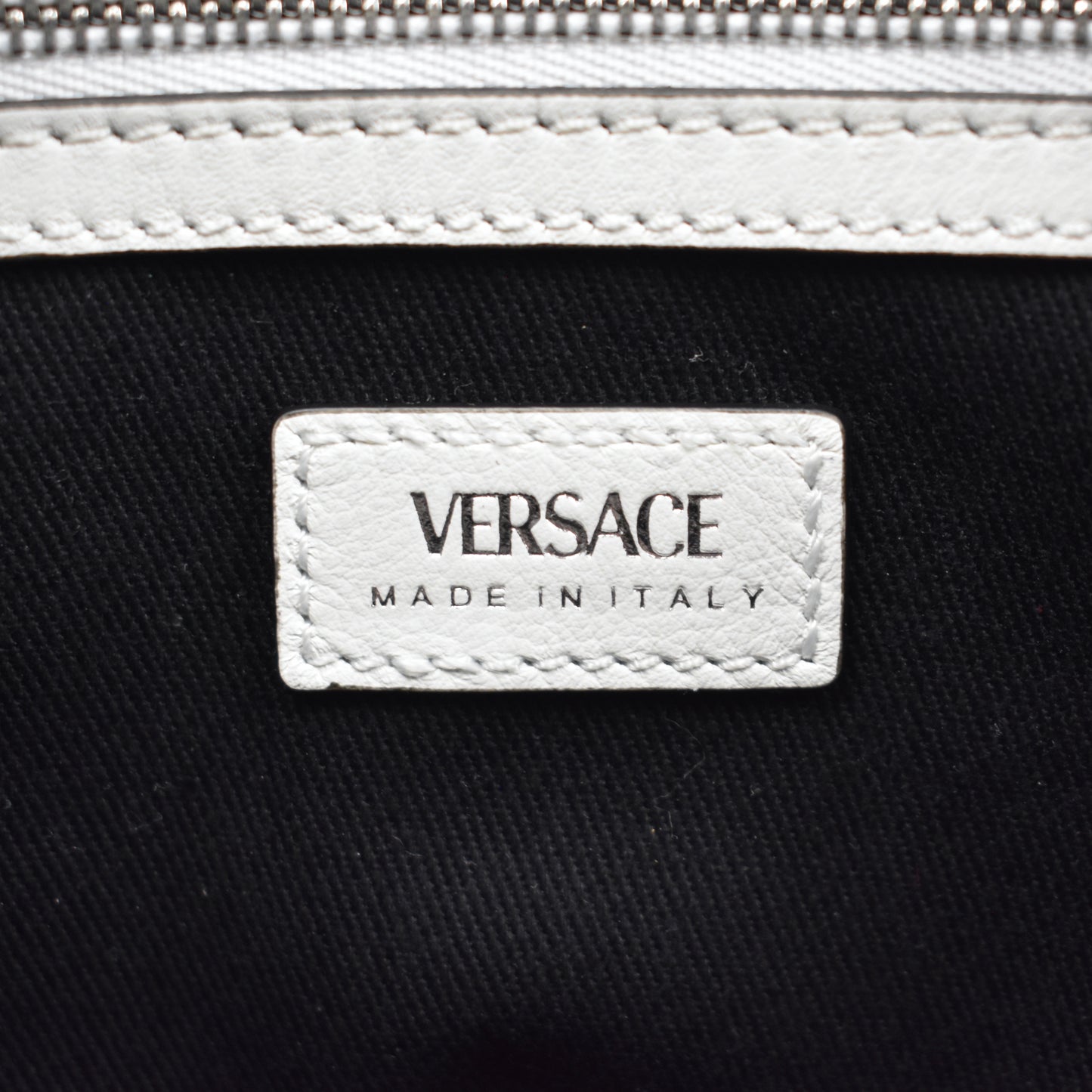 Versace - White Leather Medusa Logo Hobo Bag