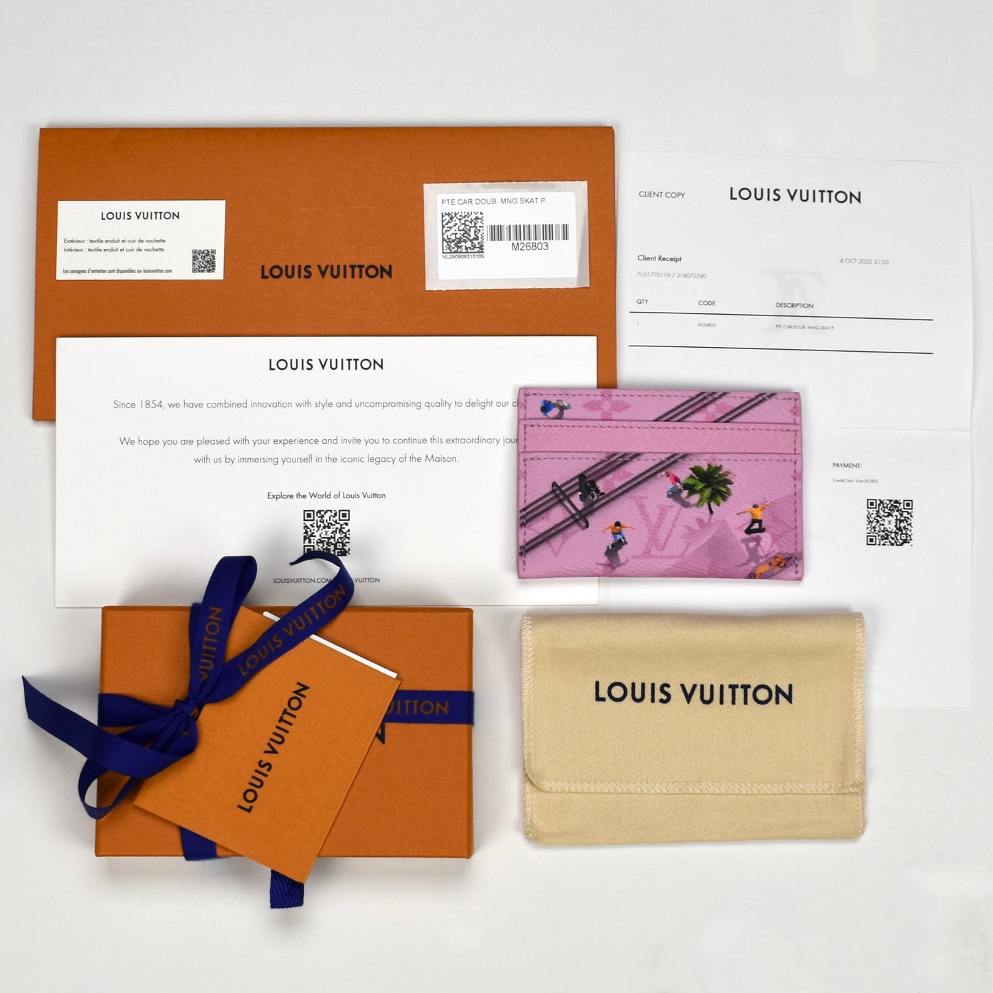 Louis Vuitton - Skateboard Monogram Double Card Holder (Pink)