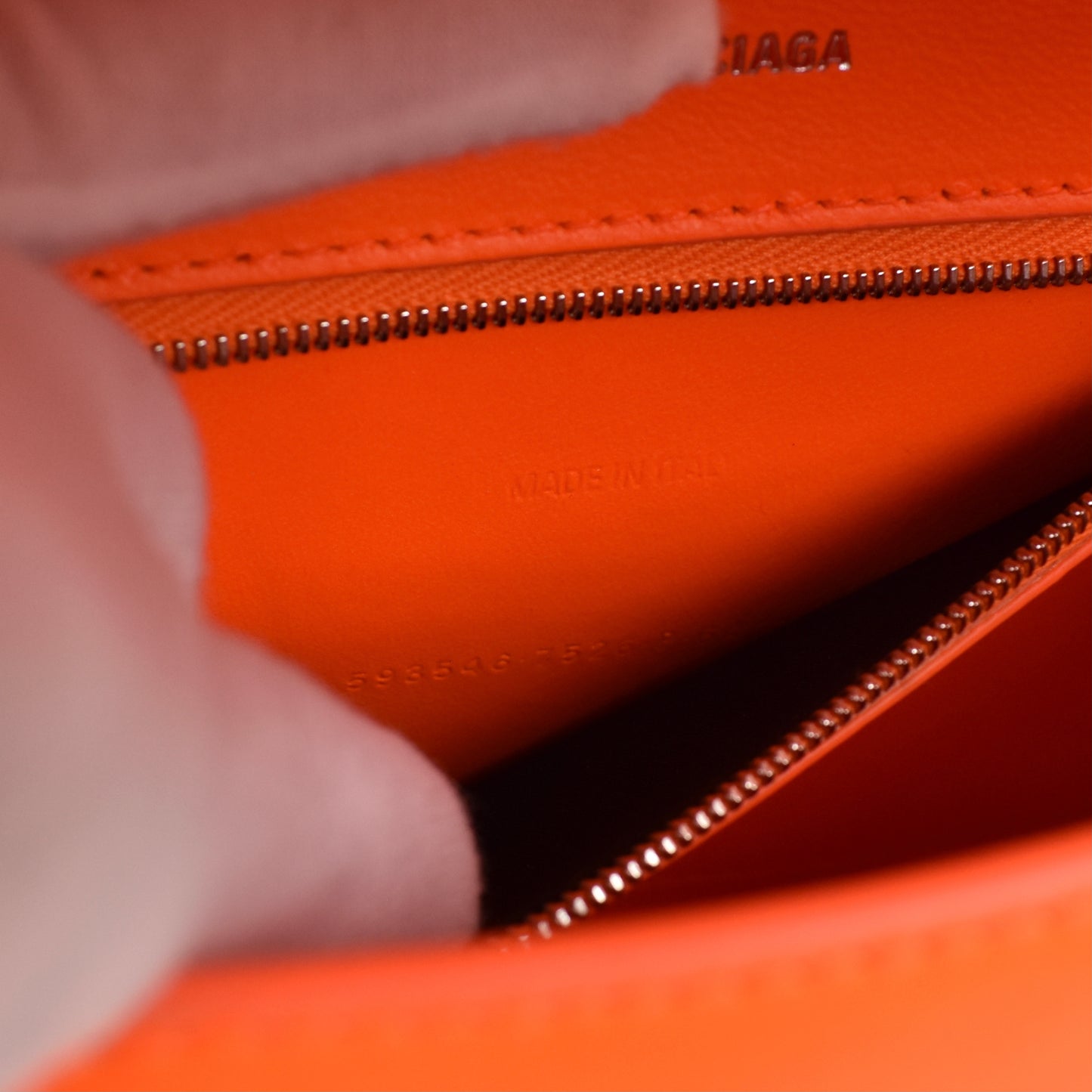 Balenciaga - Small Leather Hourglass Bag (Fluo Orange)