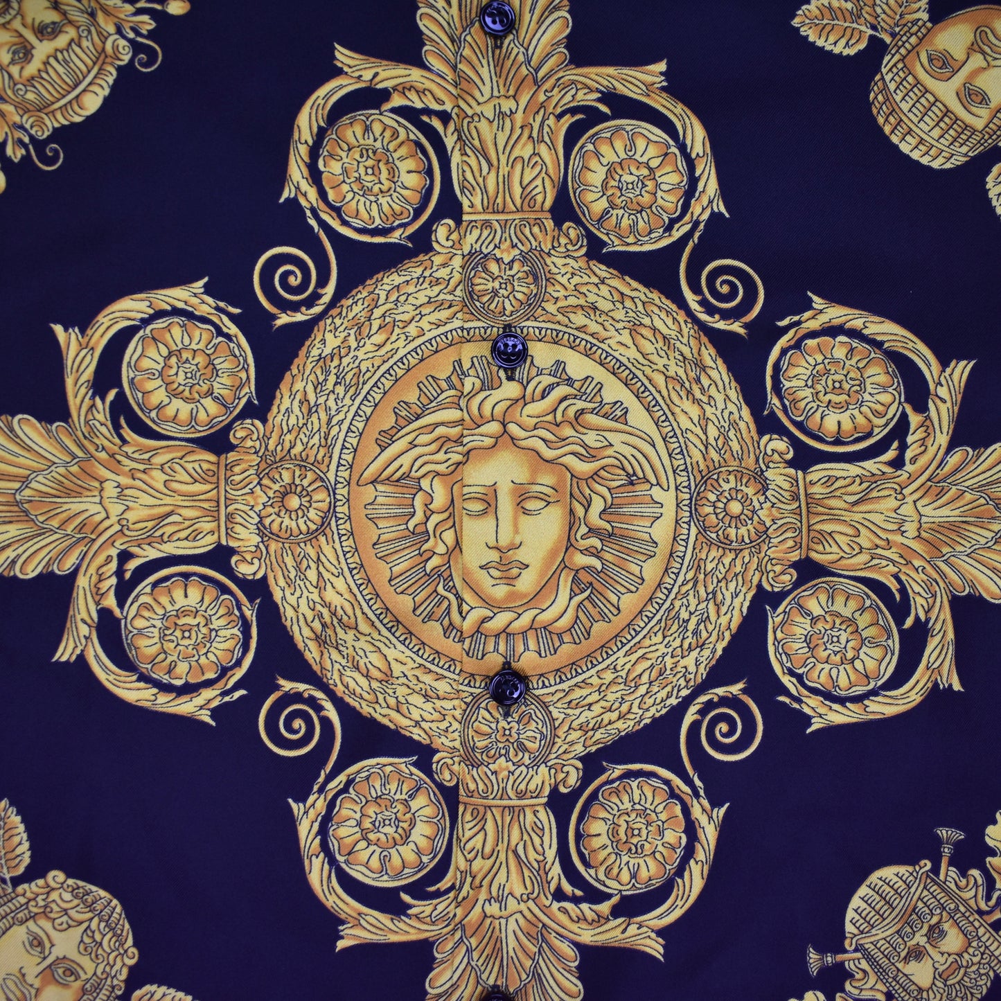 Versace - Black / Gold Barocco Print Silk Shirt