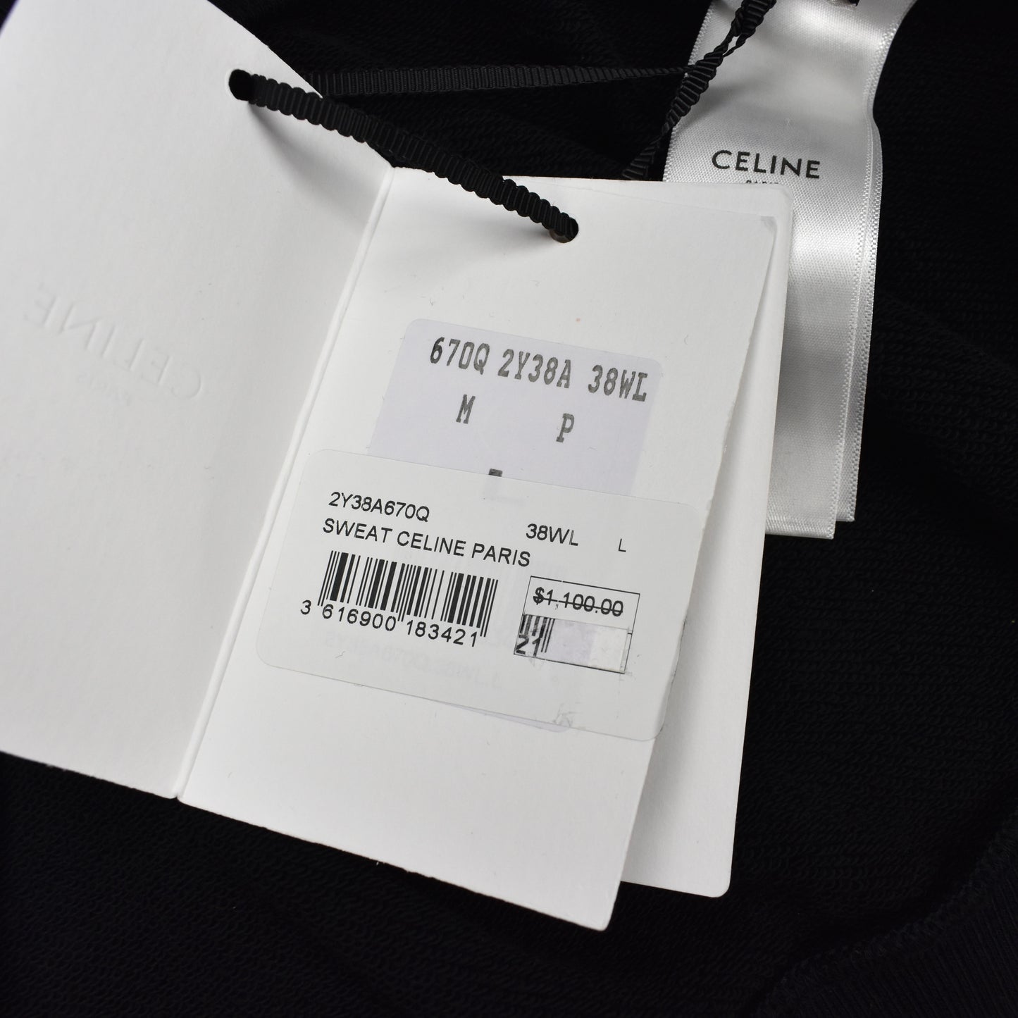 Celine - Black/Yellow Logo Print Football Sweatshirt