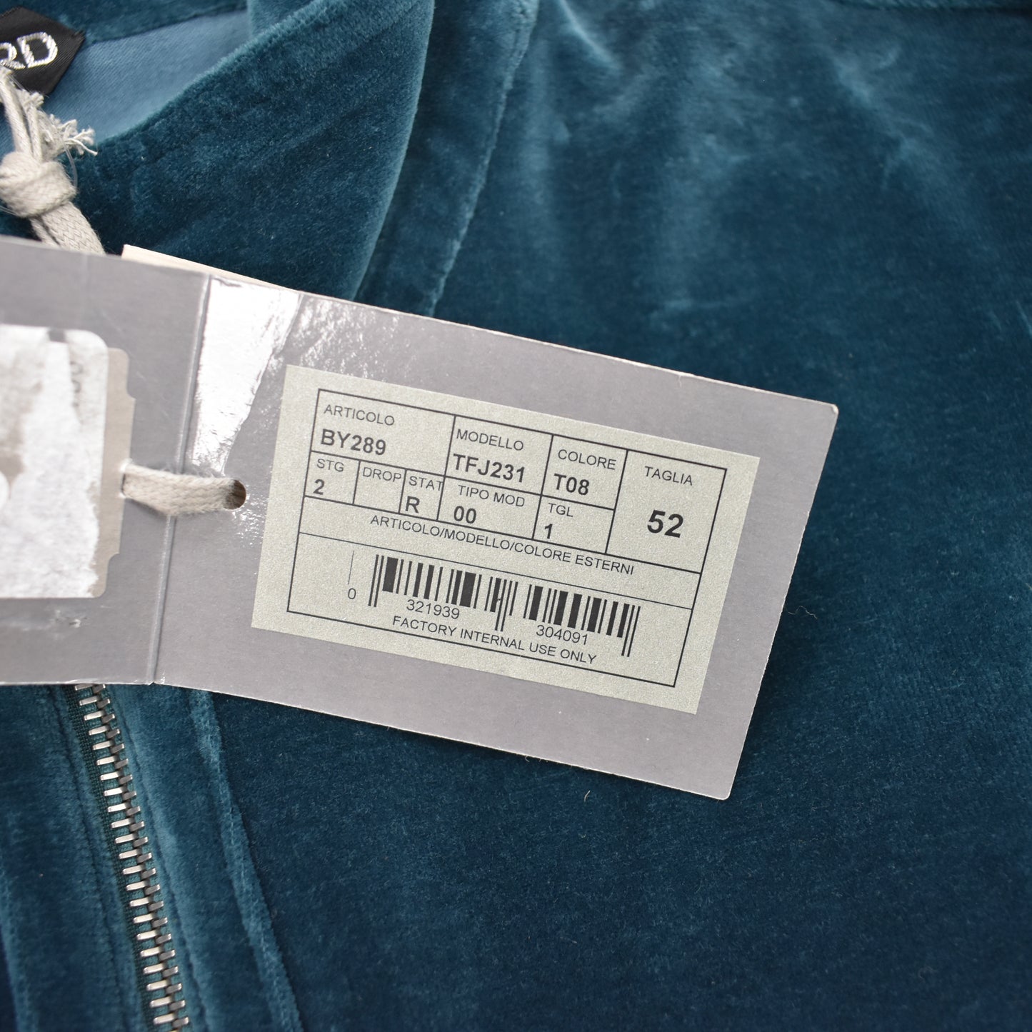 Tom Ford - Teal Blue Velour Track Jacket