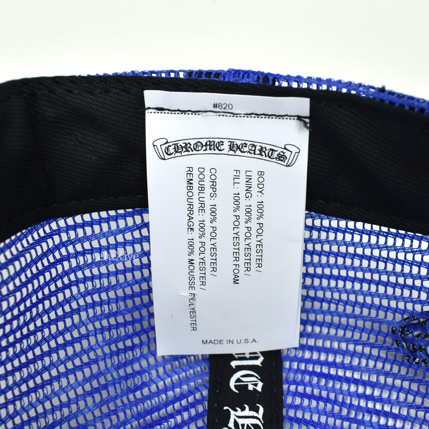 Chrome Hearts - Blue/White Multicolor Crosses Cemetery Trucker Hat