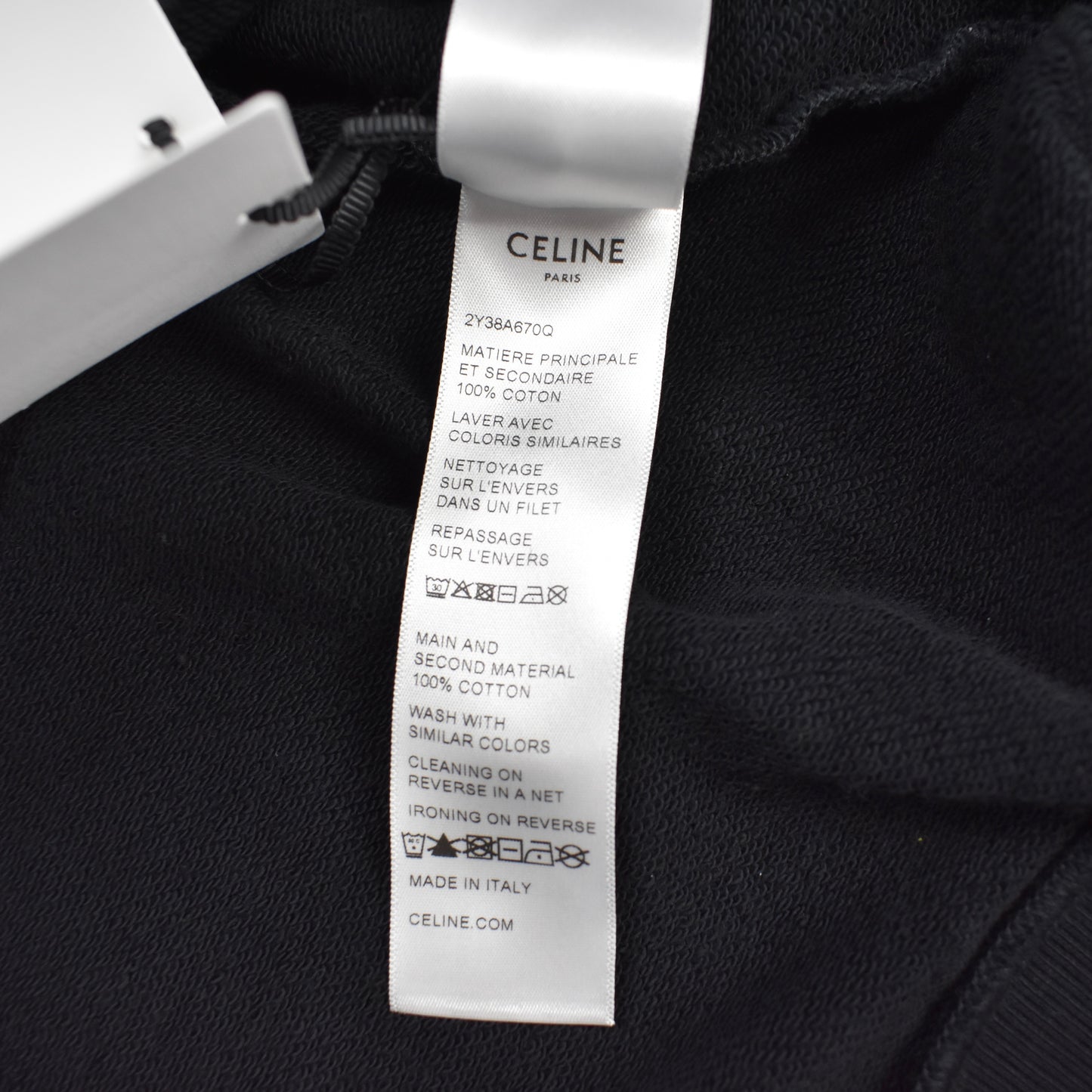 Celine - Black/Yellow Logo Print Football Sweatshirt