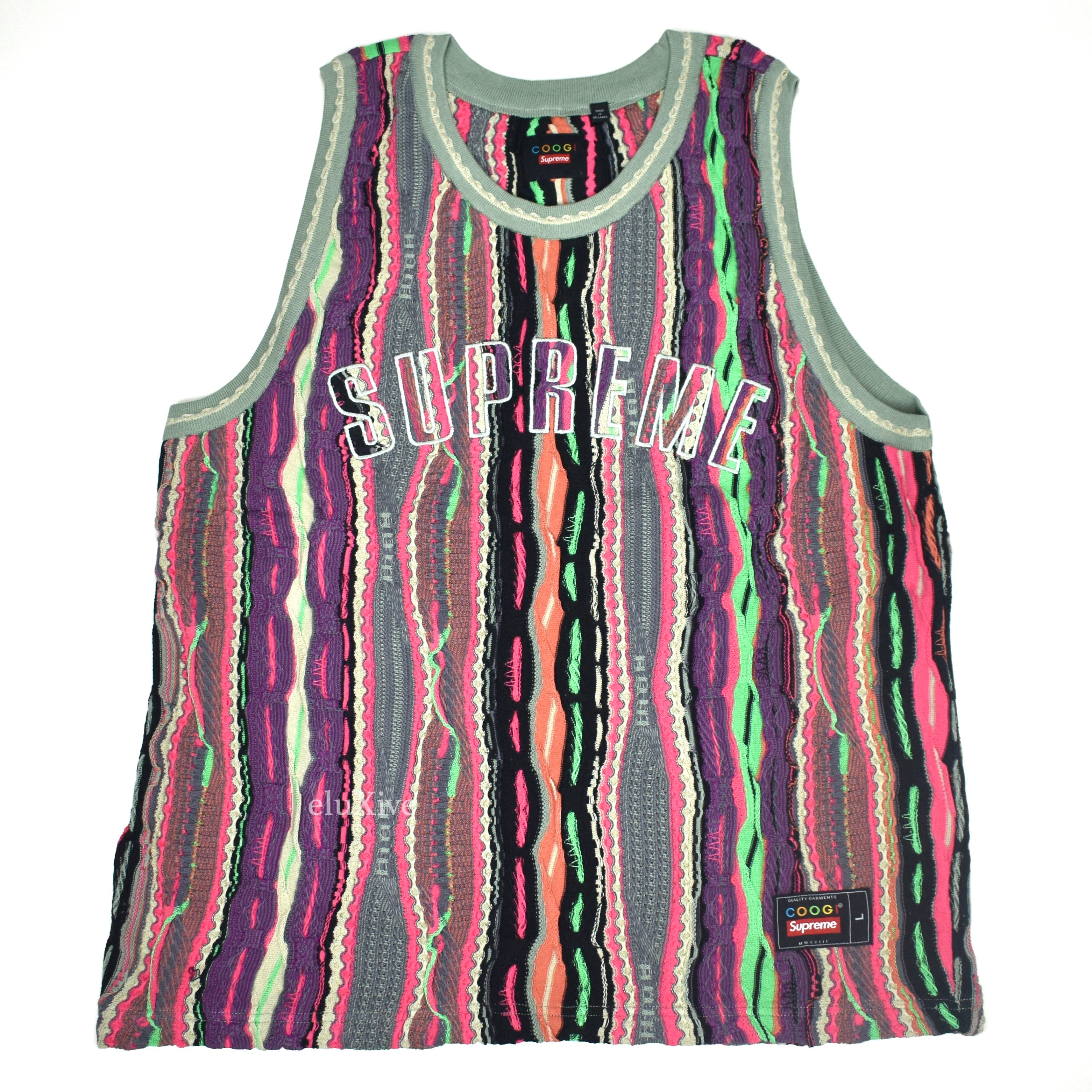 Supreme x Coogi - Multicolor Abstract Knit Basketball Jersey – eluXive