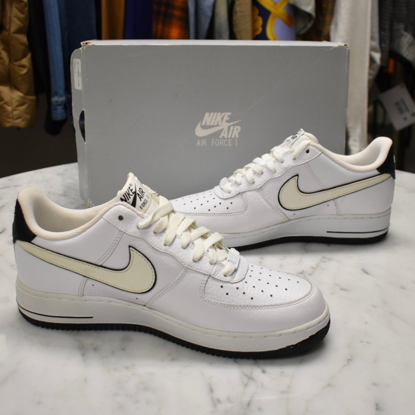 Nike - Air Force 1 Low White / Black Outlined Swoosh (2011)