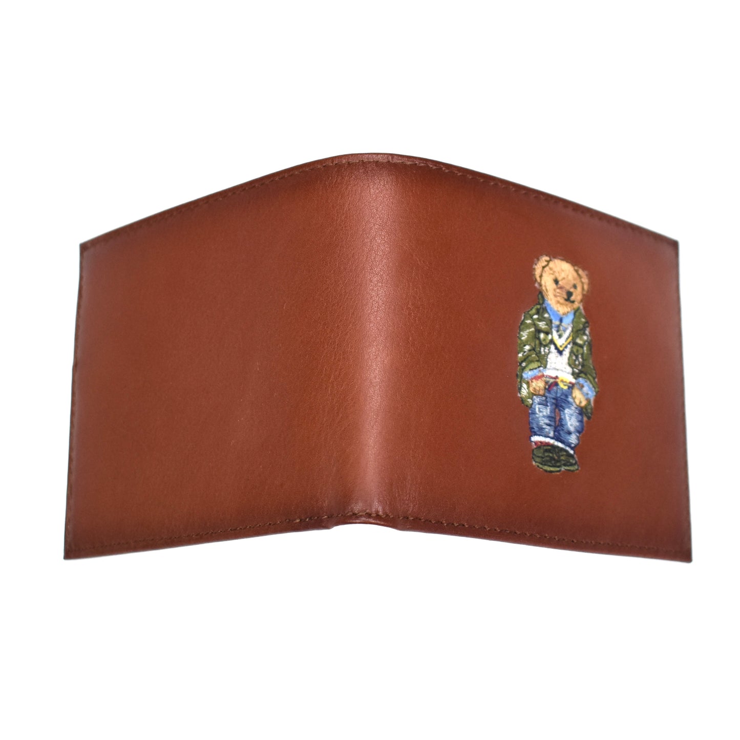 Polo Ralph Lauren - Brown Leather Bear Embroidered Wallet