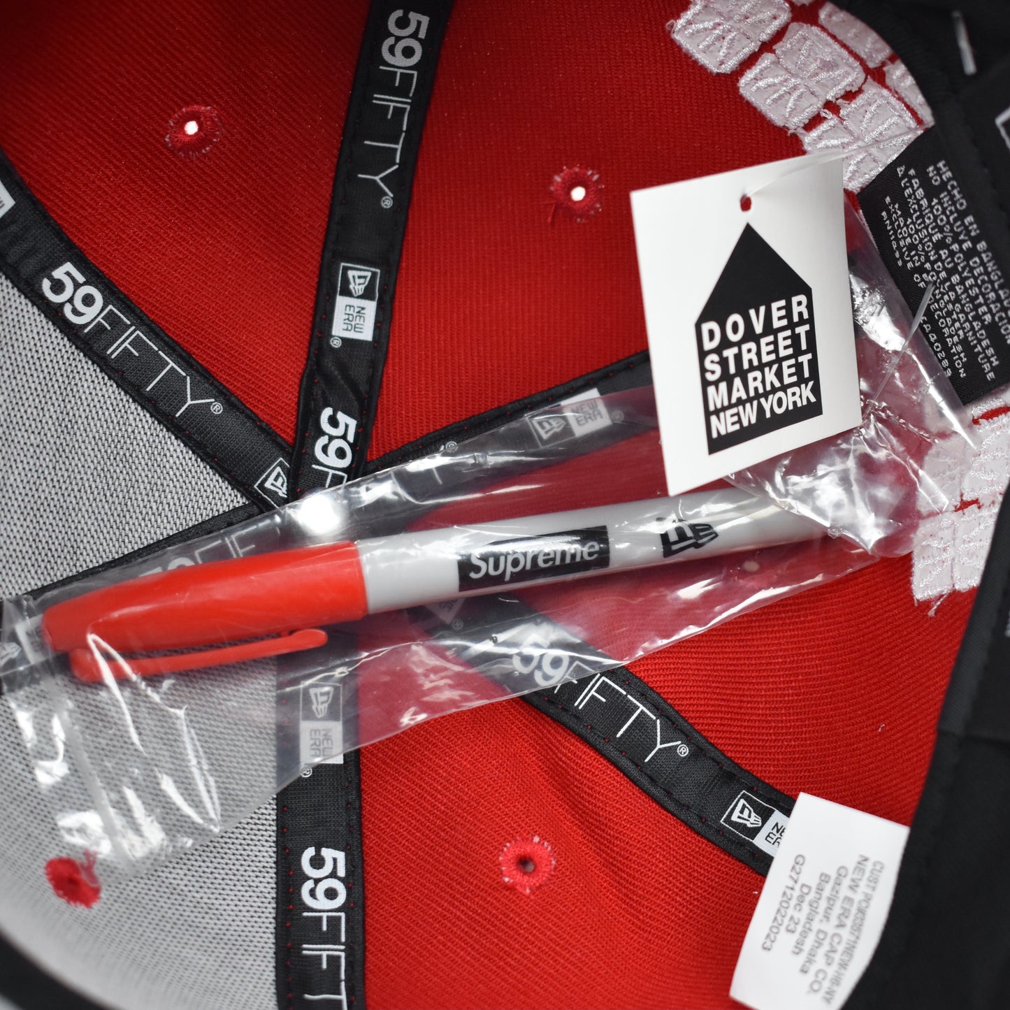 Supreme x New Era - Box Logo Digital Hat w/ Sharpie (Red)