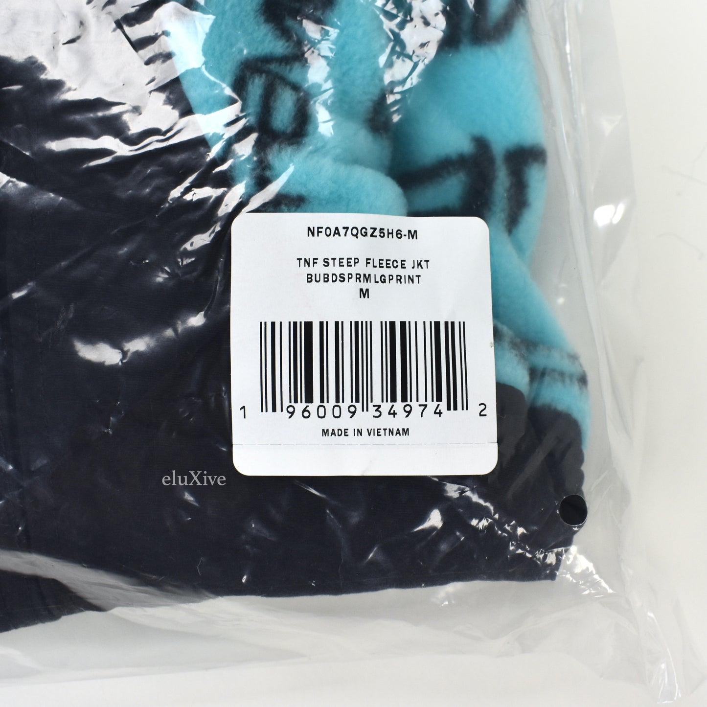 Supreme x The North Face - Teal Steep Tech Allover Logo Fleece Jacket