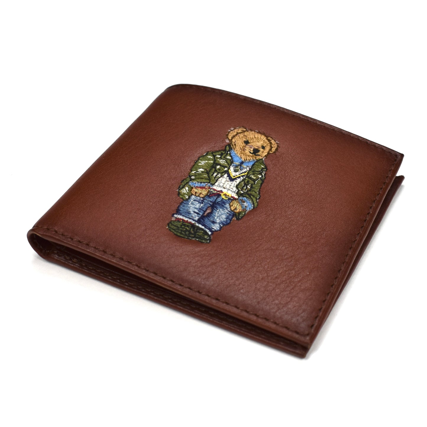 Polo Ralph Lauren - Brown Leather Bear Embroidered Wallet