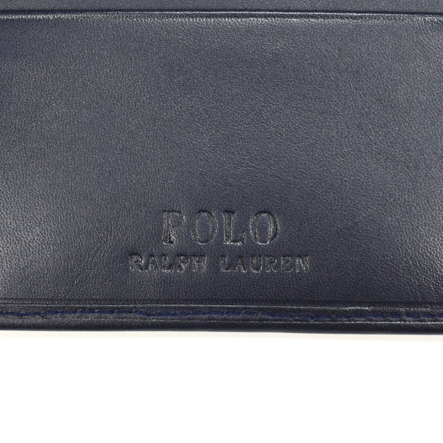 Polo Ralph Lauren - Navy Leather Bear Embroidered Card Holder