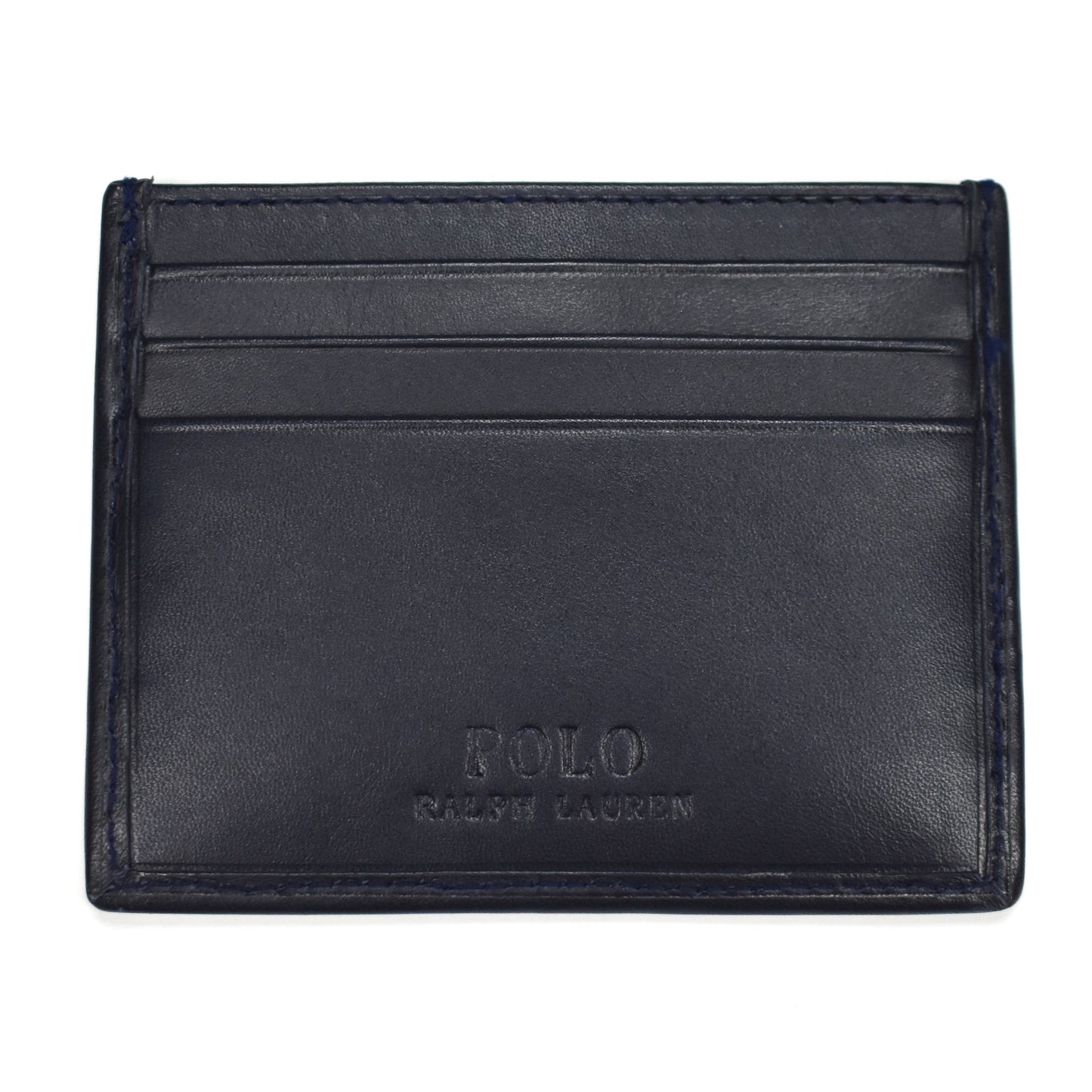 Polo Ralph Lauren - Navy Leather Bear Embroidered Card Holder