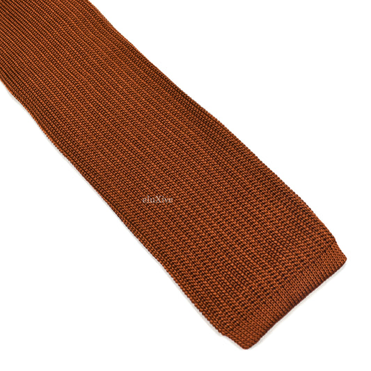 Brioni - Burnt Orange 100% Silk Tricot Knit Tie
