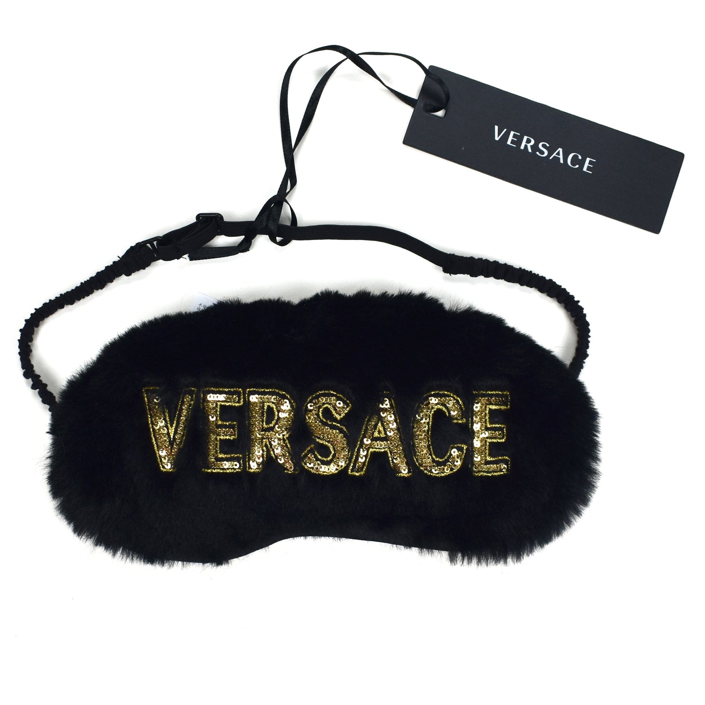 Versace - Sequin Logo Plush Sleep Mask
