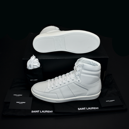 Saint Laurent - White Leather SL/10H High Top Sneakers