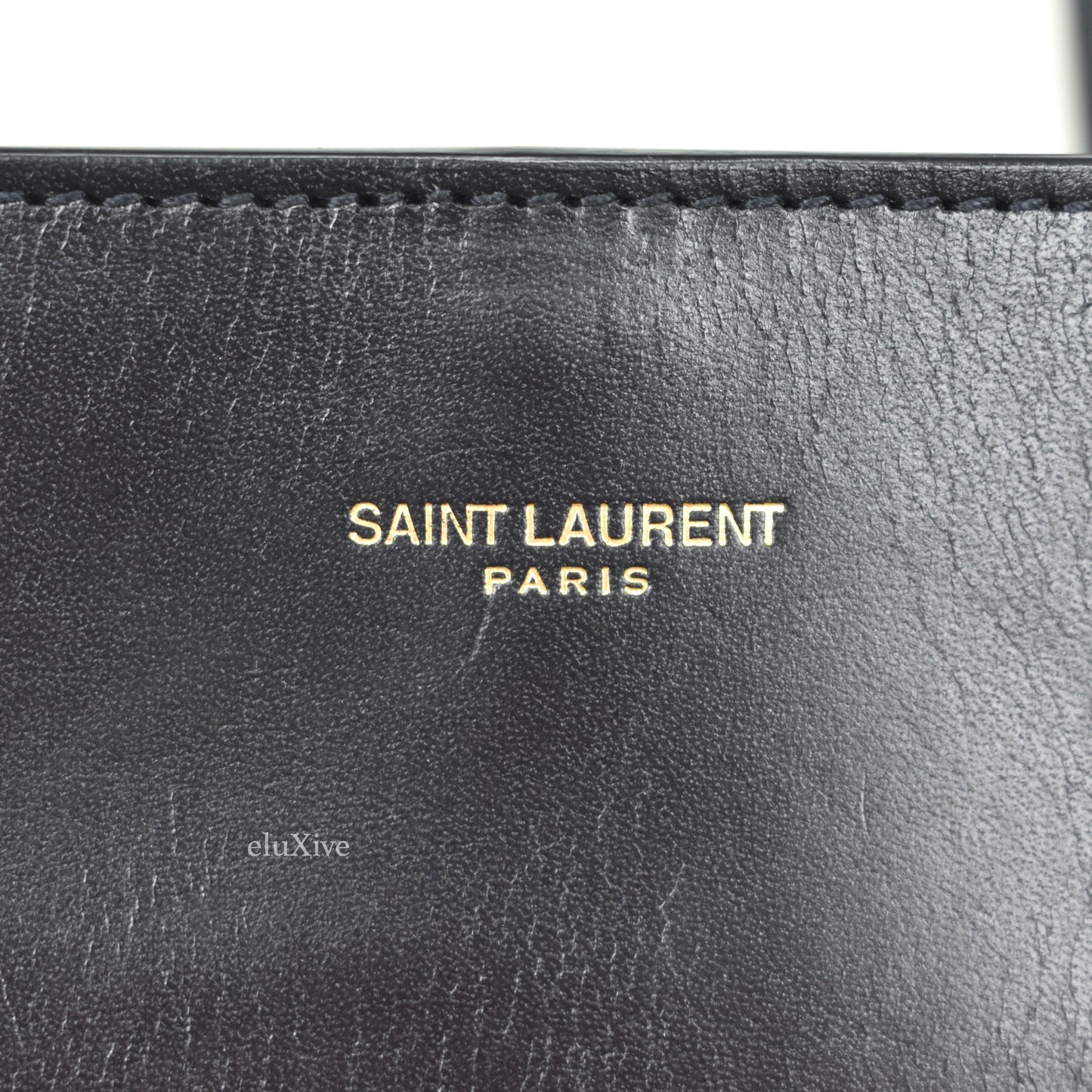 Saint Laurent - Mini Raffia Boucle / Black Leather Bag