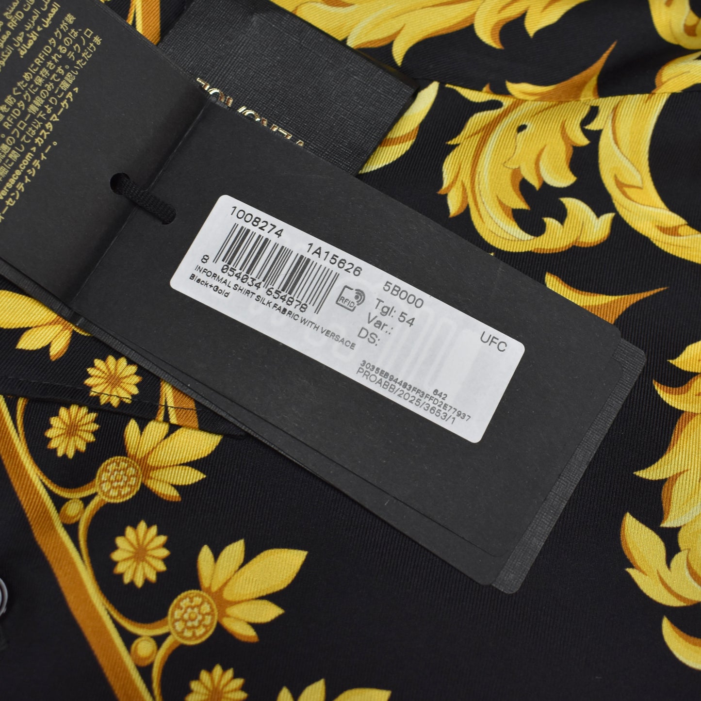 Versace - Black / Gold 100% Silk Baroque Print Shirt