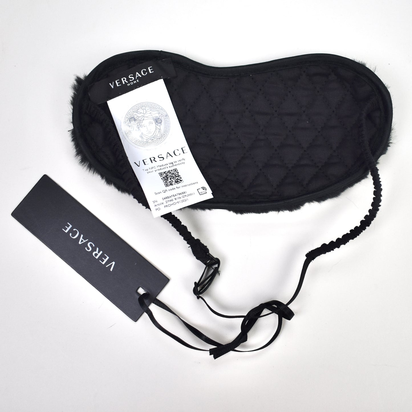 Versace - Sequin Logo Plush Sleep Mask