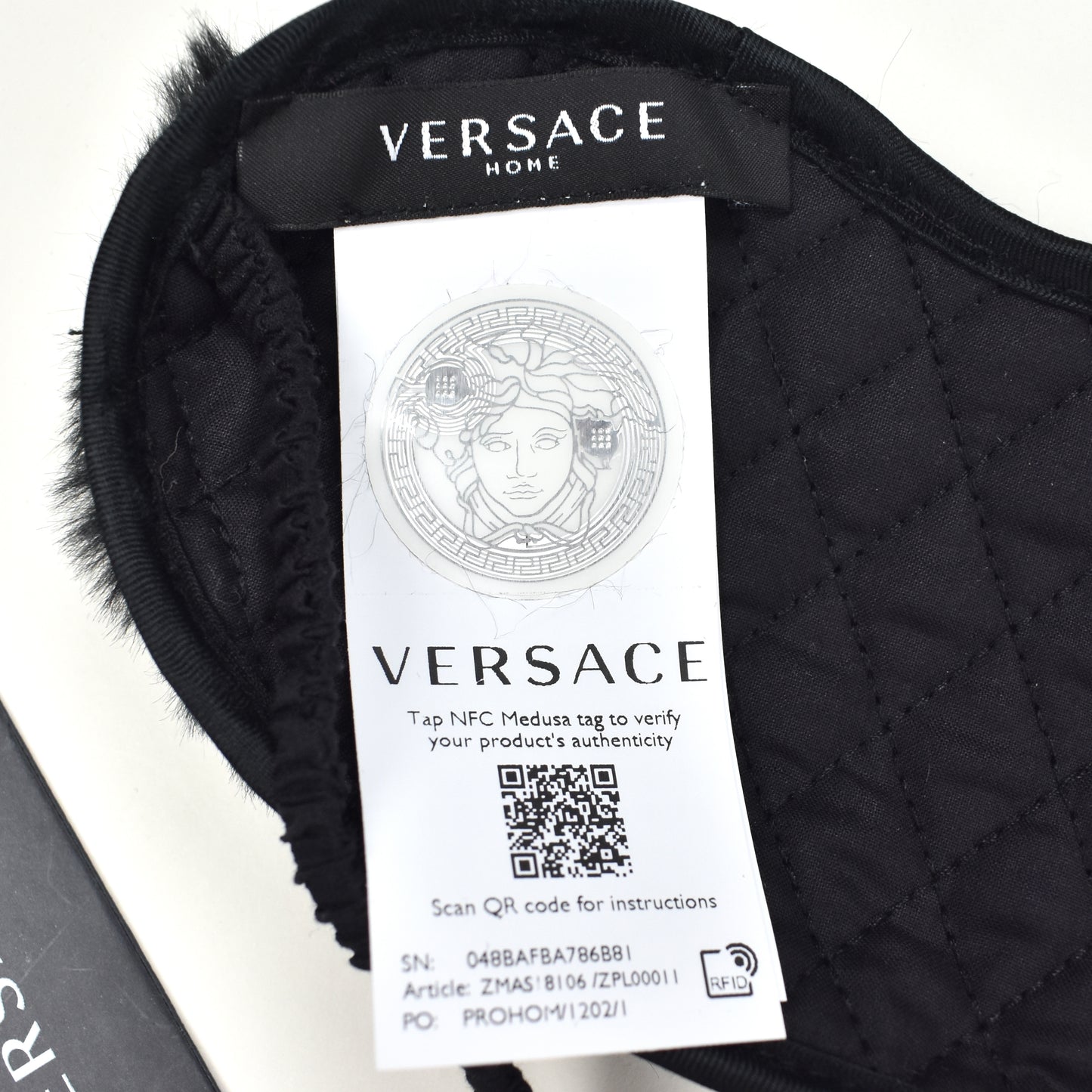 Versace - Sequin Logo Plush Sleep Mask