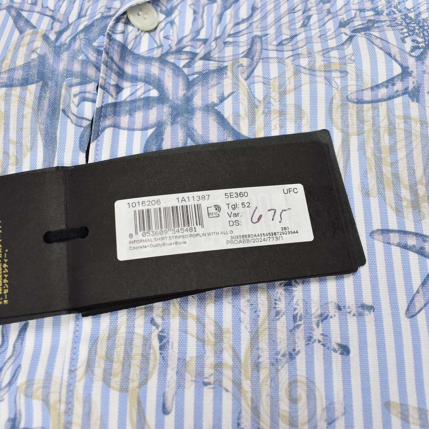 Versace - Striped Poplin Sea Print Shirt