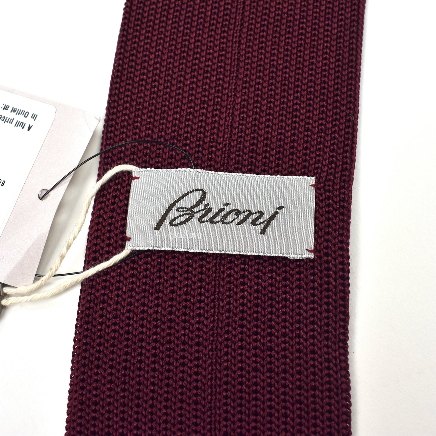 Brioni - Burgundy 100% Silk Tricot Knit Tie
