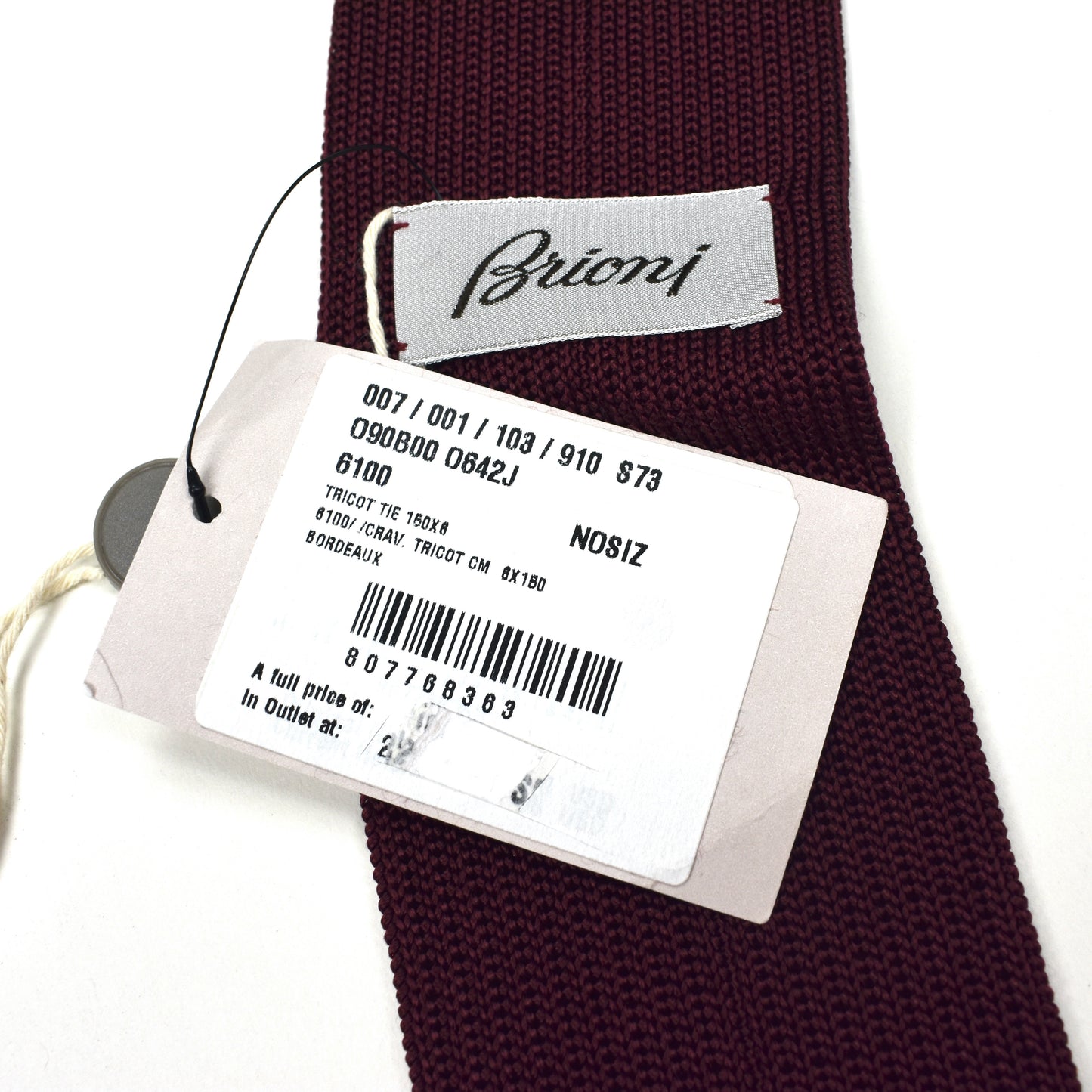 Brioni - Burgundy 100% Silk Tricot Knit Tie