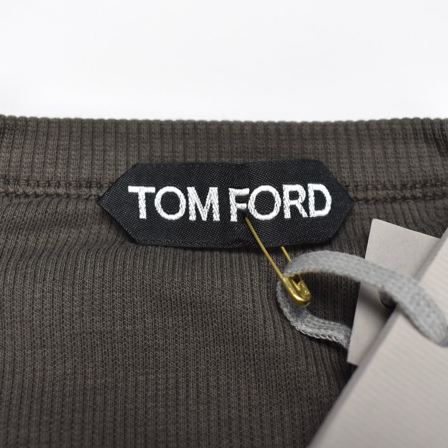 Tom Ford - Olive Rib Knit Henley Shirt