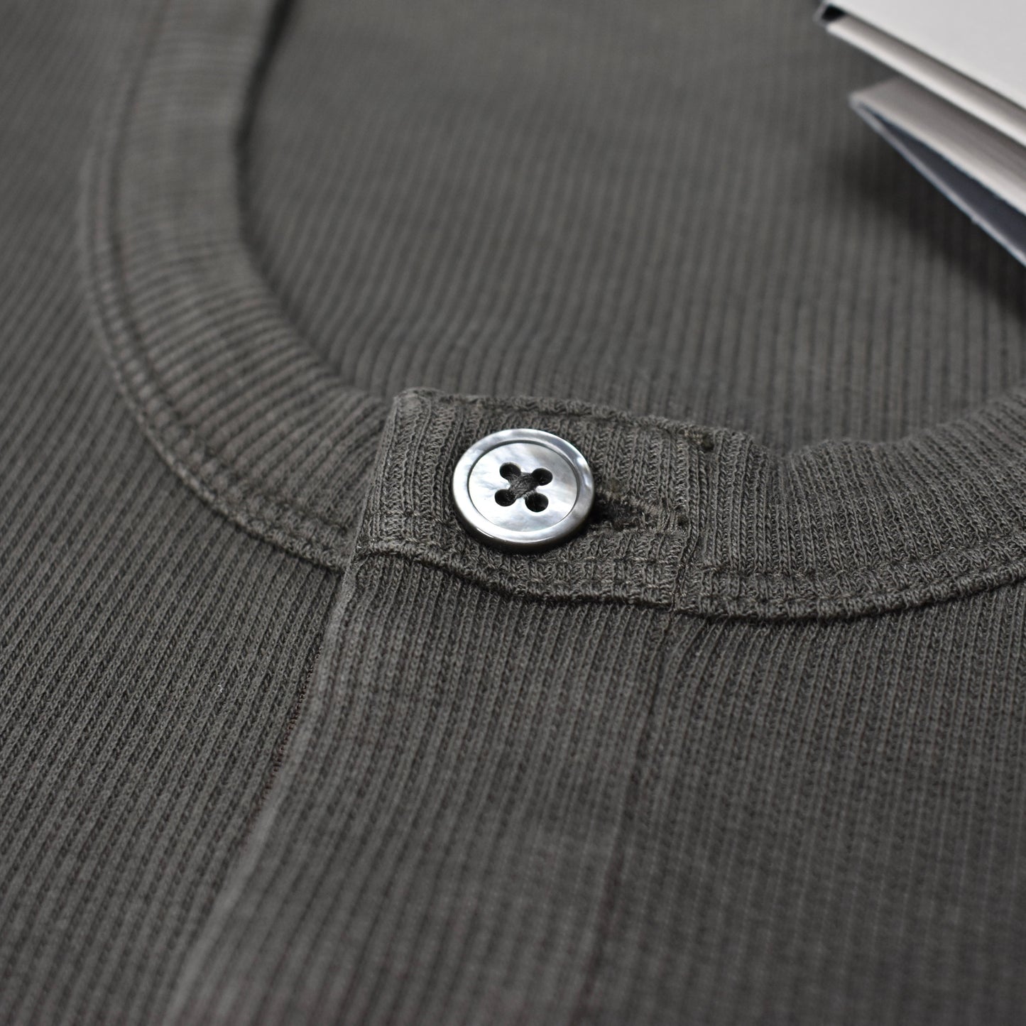 Tom Ford - Olive Rib Knit Henley Shirt