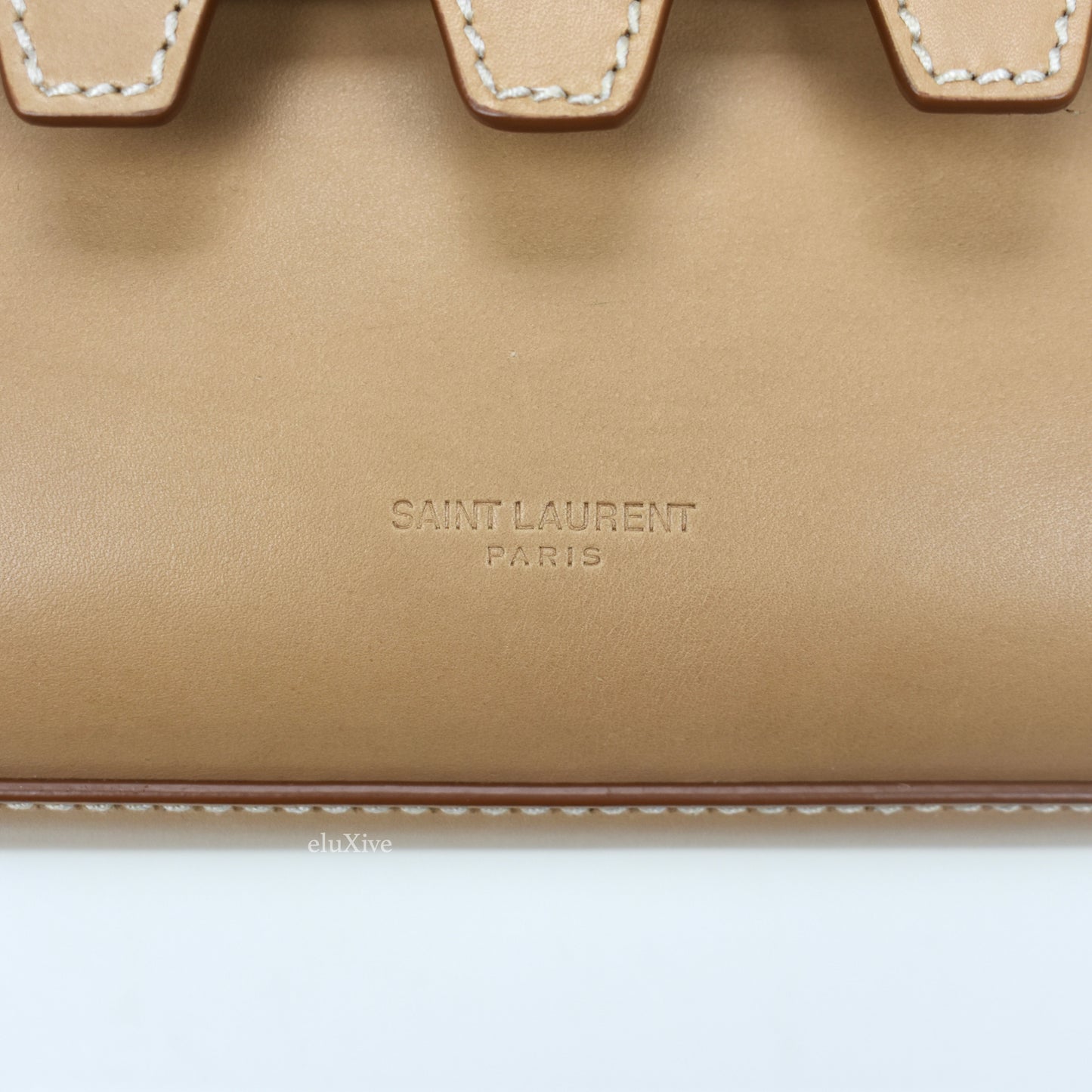 Saint Laurent - Vintage Tan Leather 3 Buckle Bag