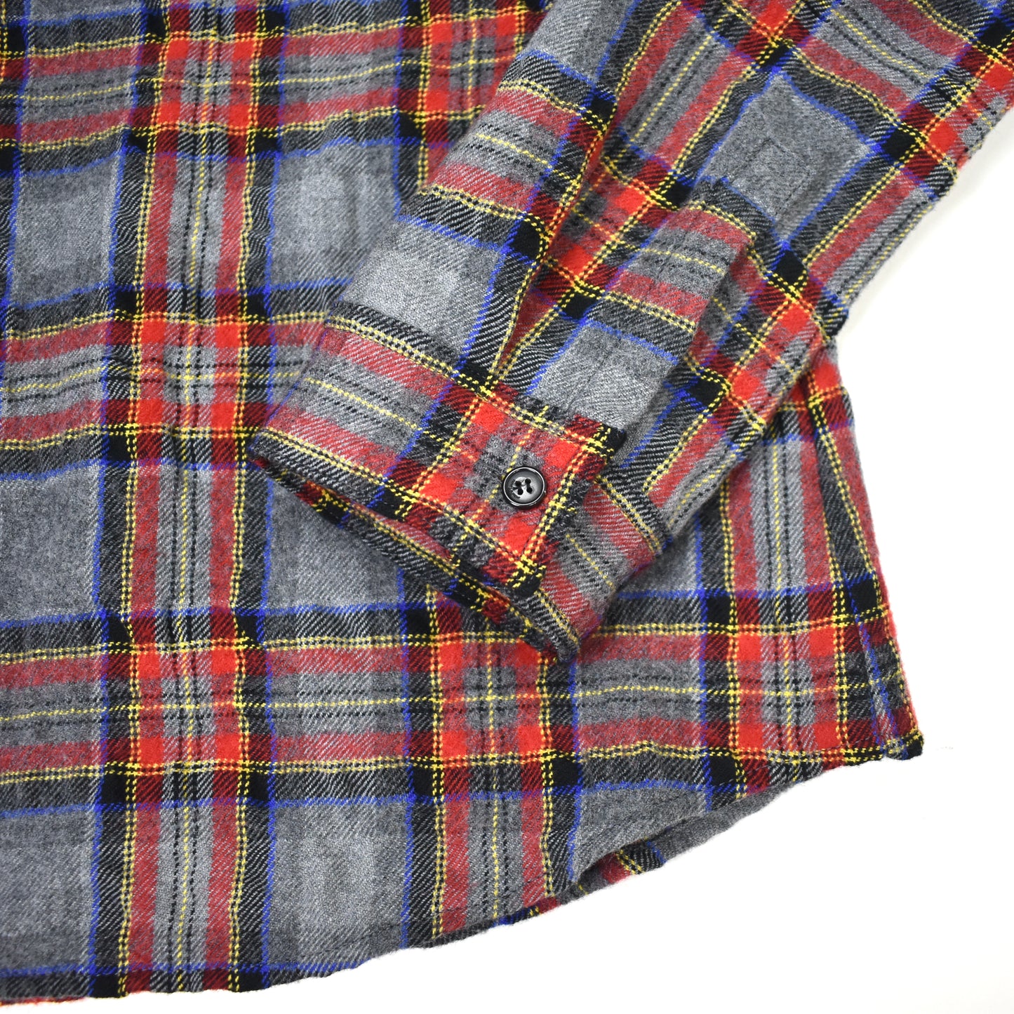 Saint Laurent - Gray/Red/Blue Plaid Wool Flannel Shirt