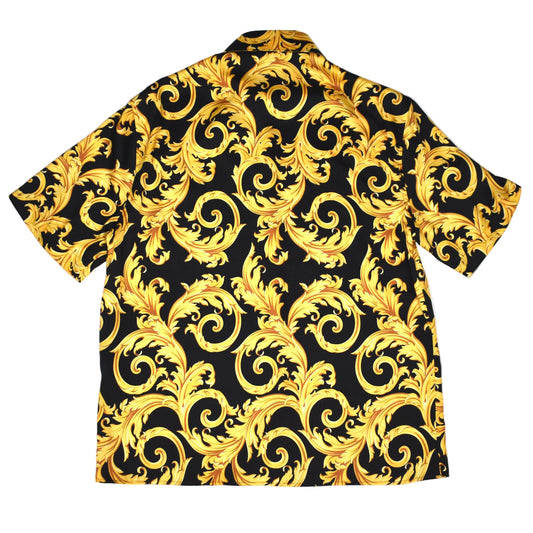 Versace - Black / Gold Baroque Leaf Twill Shirt