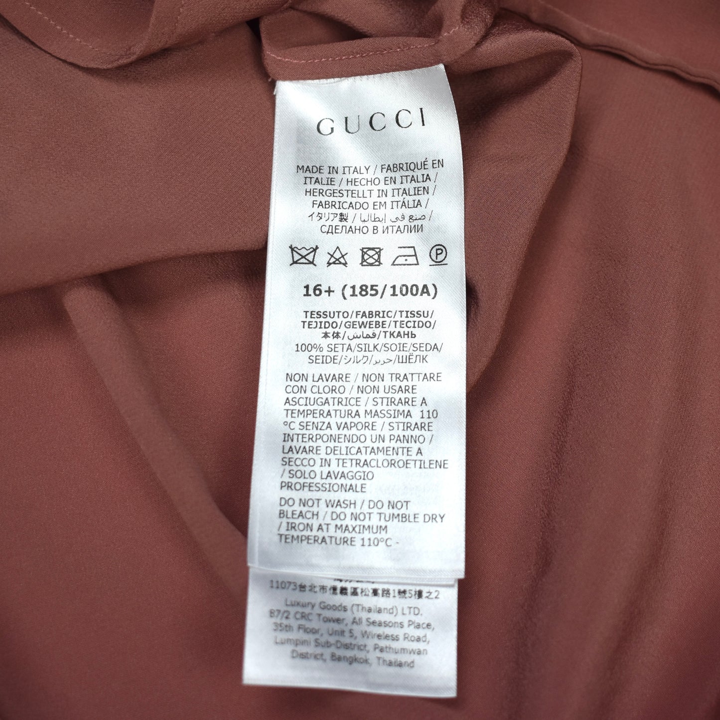 Gucci - 100% Silk Crepe Button Down Shirt (Salmon)