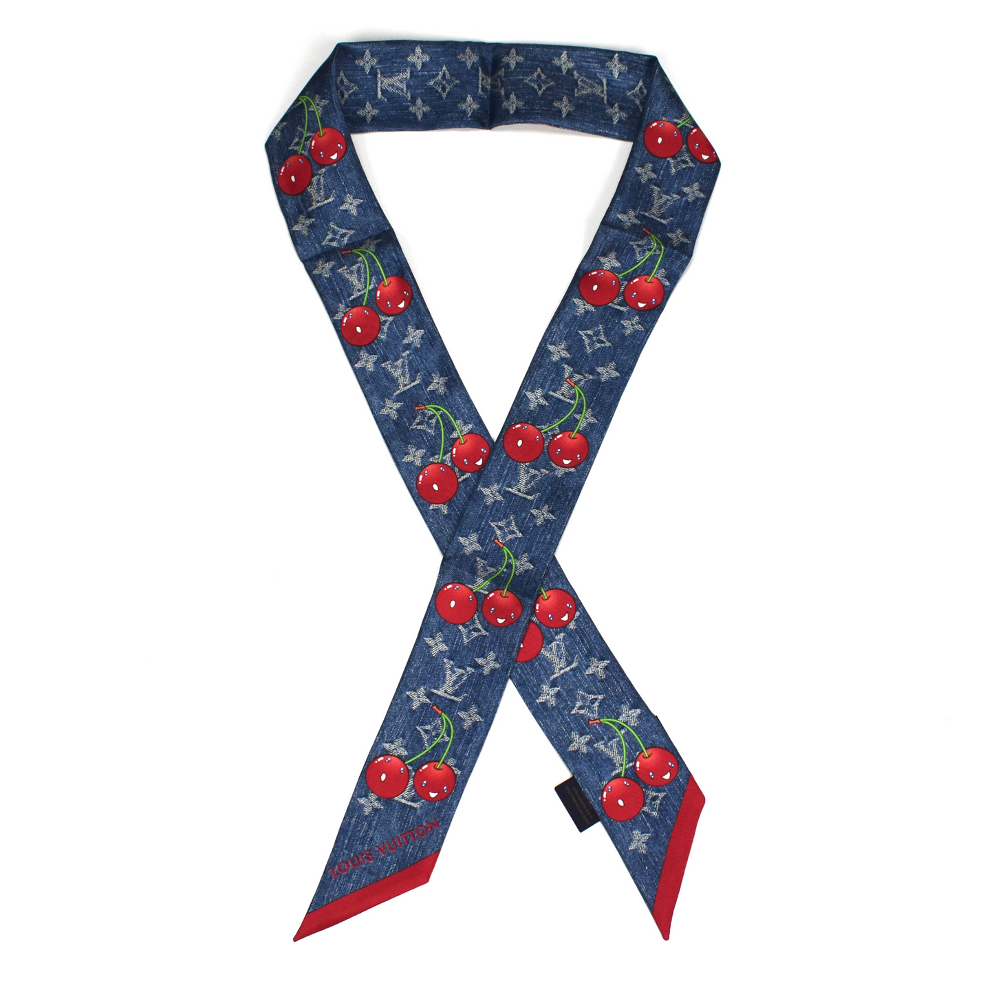 Louis Vuitton x Murakami - Monogram Cerise Silk Bandeau (Denim/Cherry)