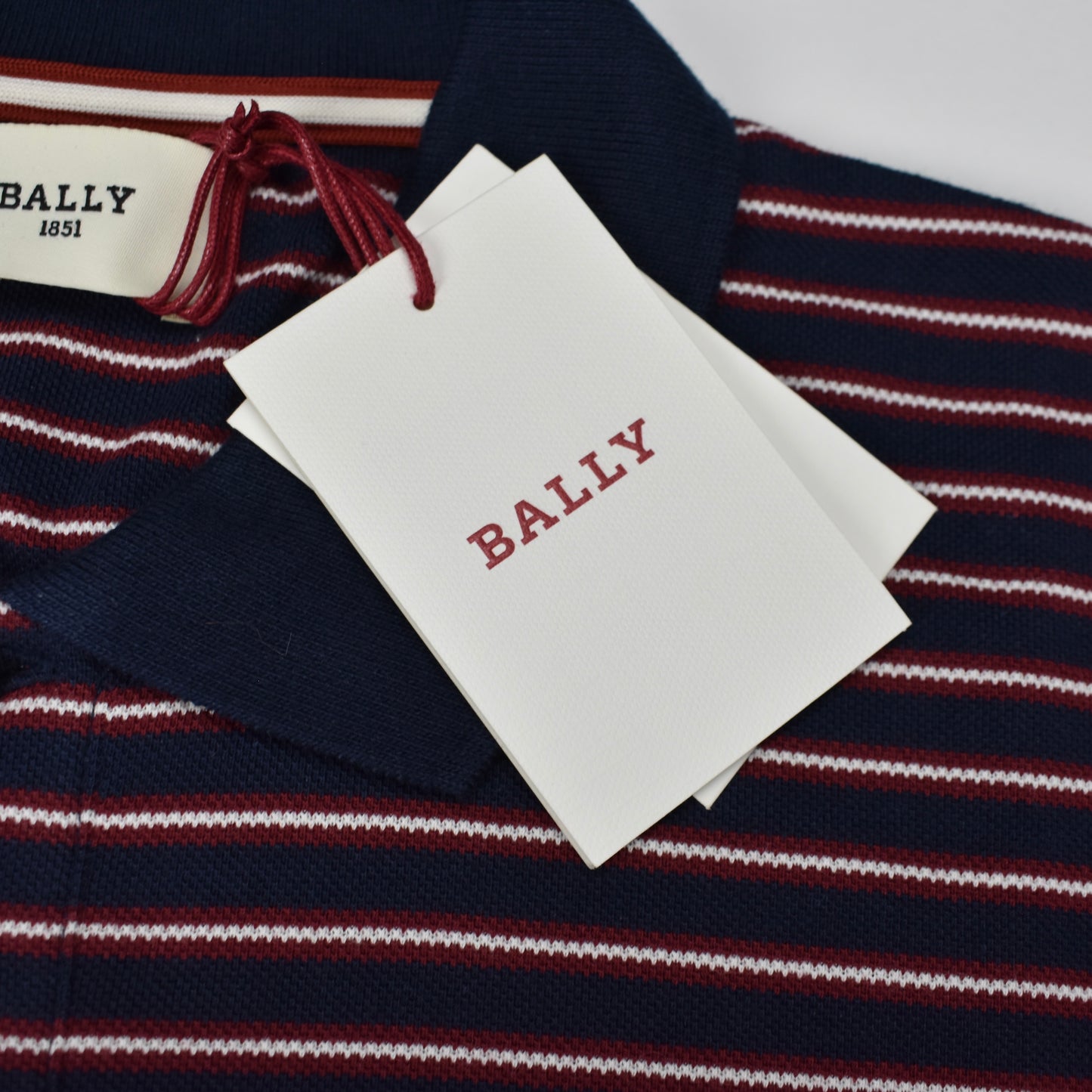 Bally - Navy Logo Stripe Polo Shirt