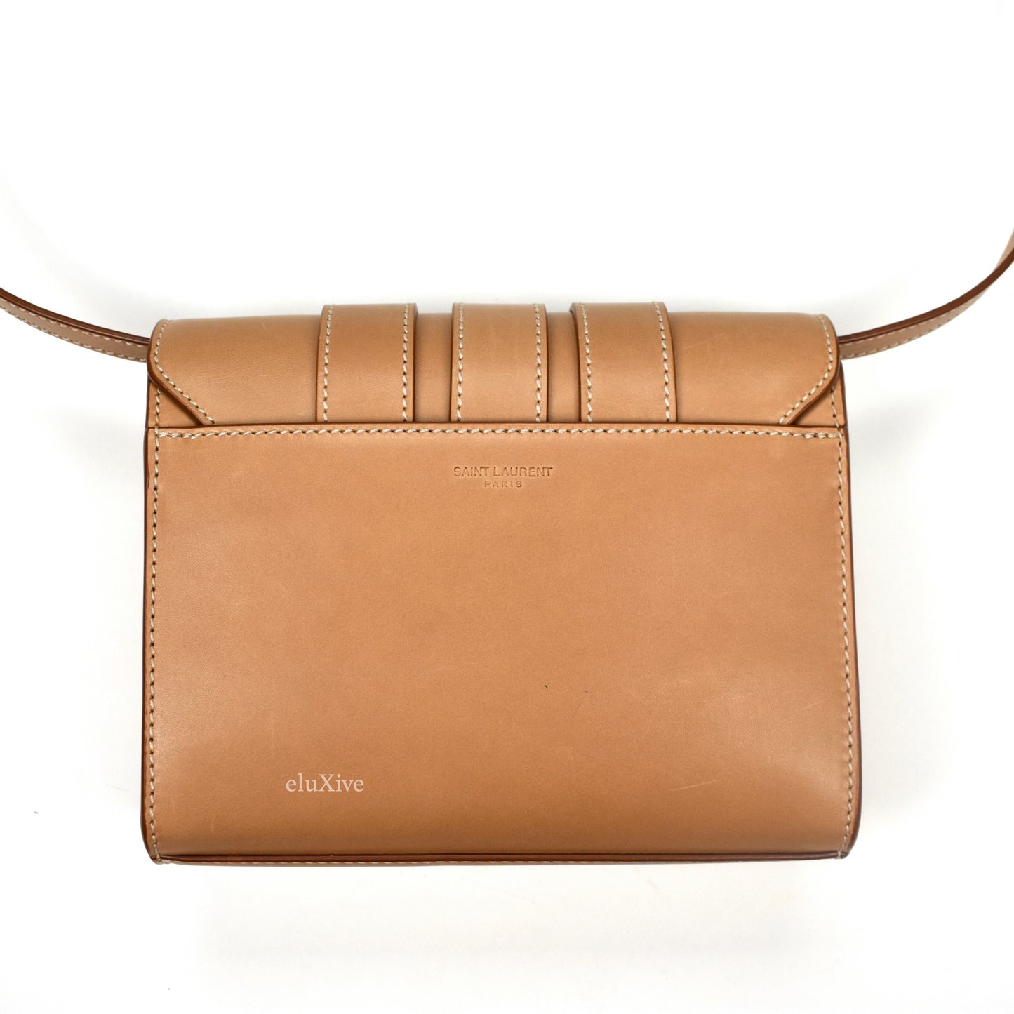 Saint Laurent - Vintage Tan Leather 3 Buckle Bag