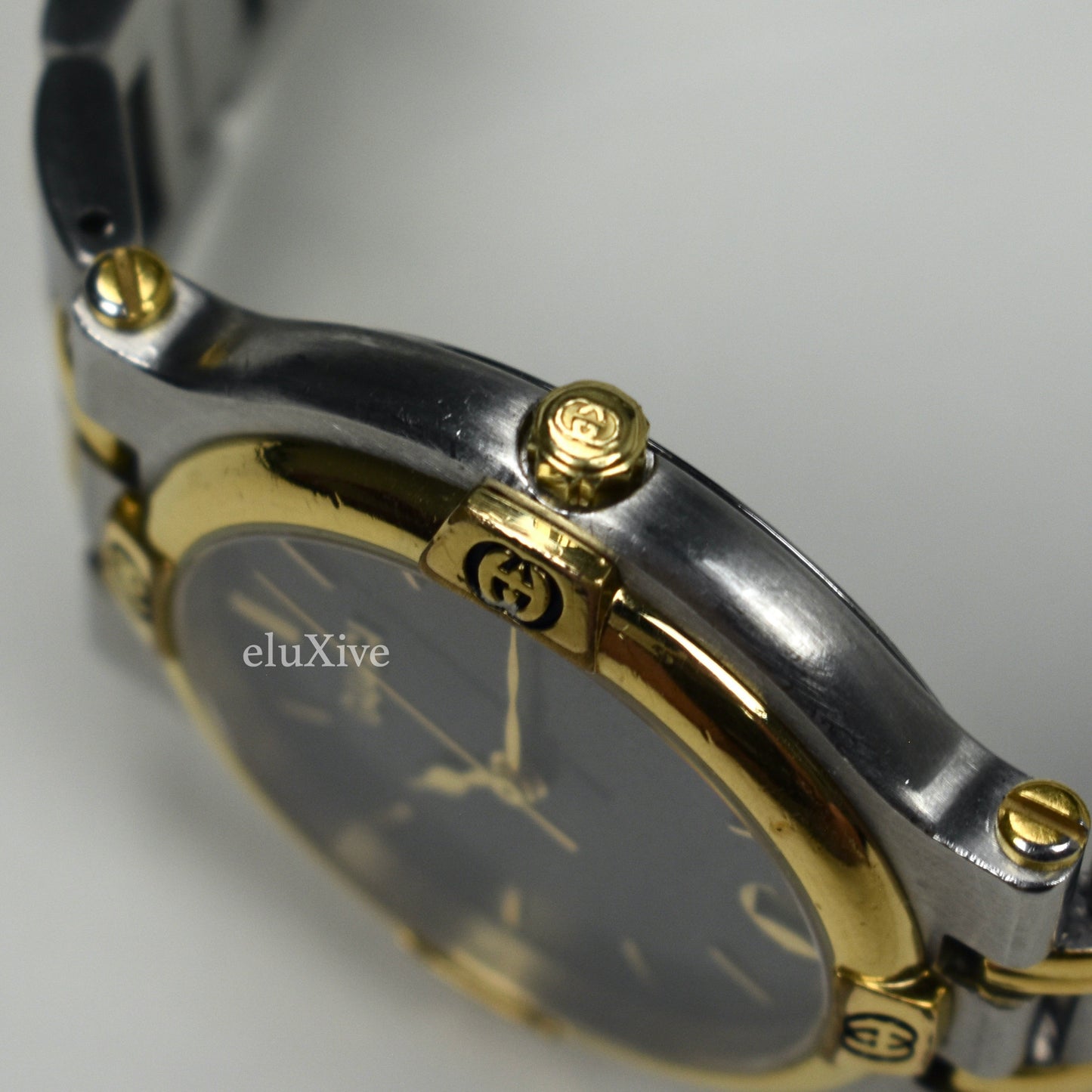 Gucci - 9000M Gold / Steel Graphite Dial Watch (Solid Links)