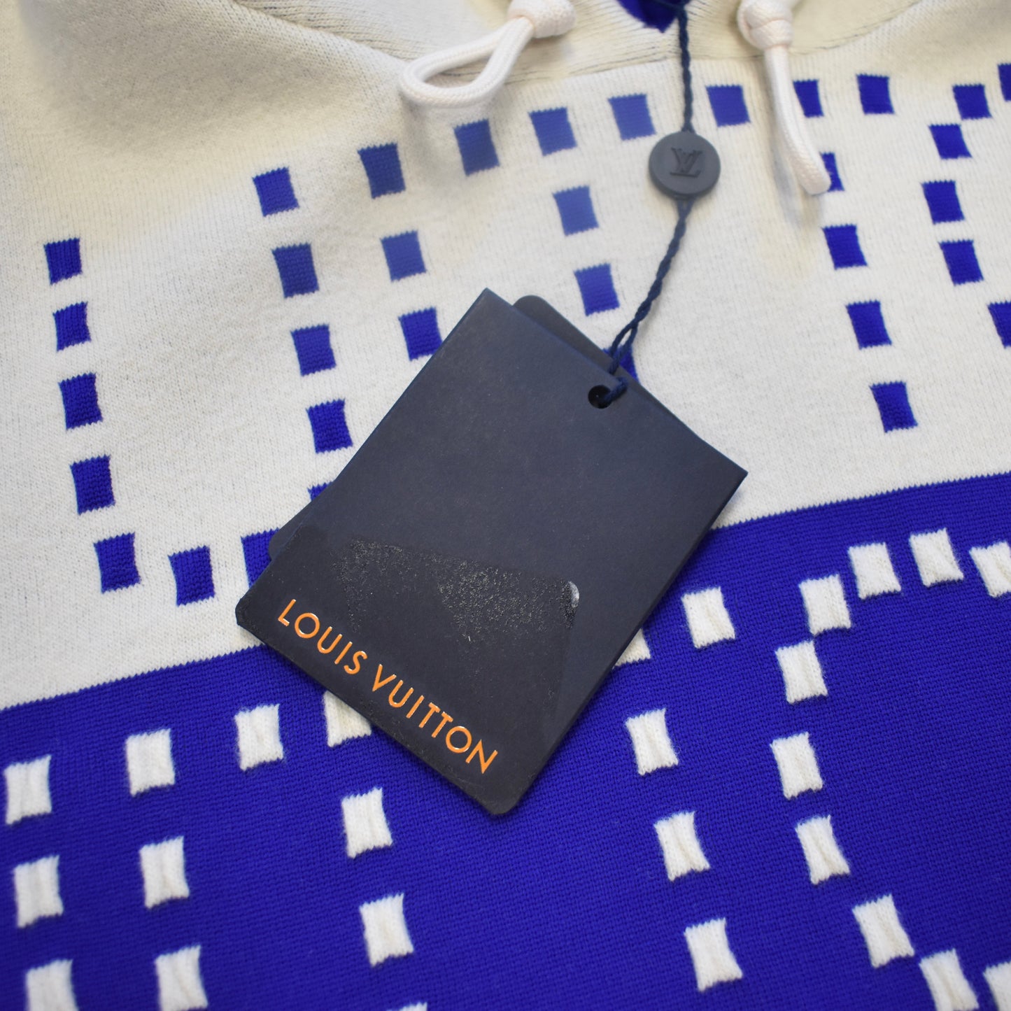 Louis Vuitton - Blue / White Chunky Stripes Logo Hoodie