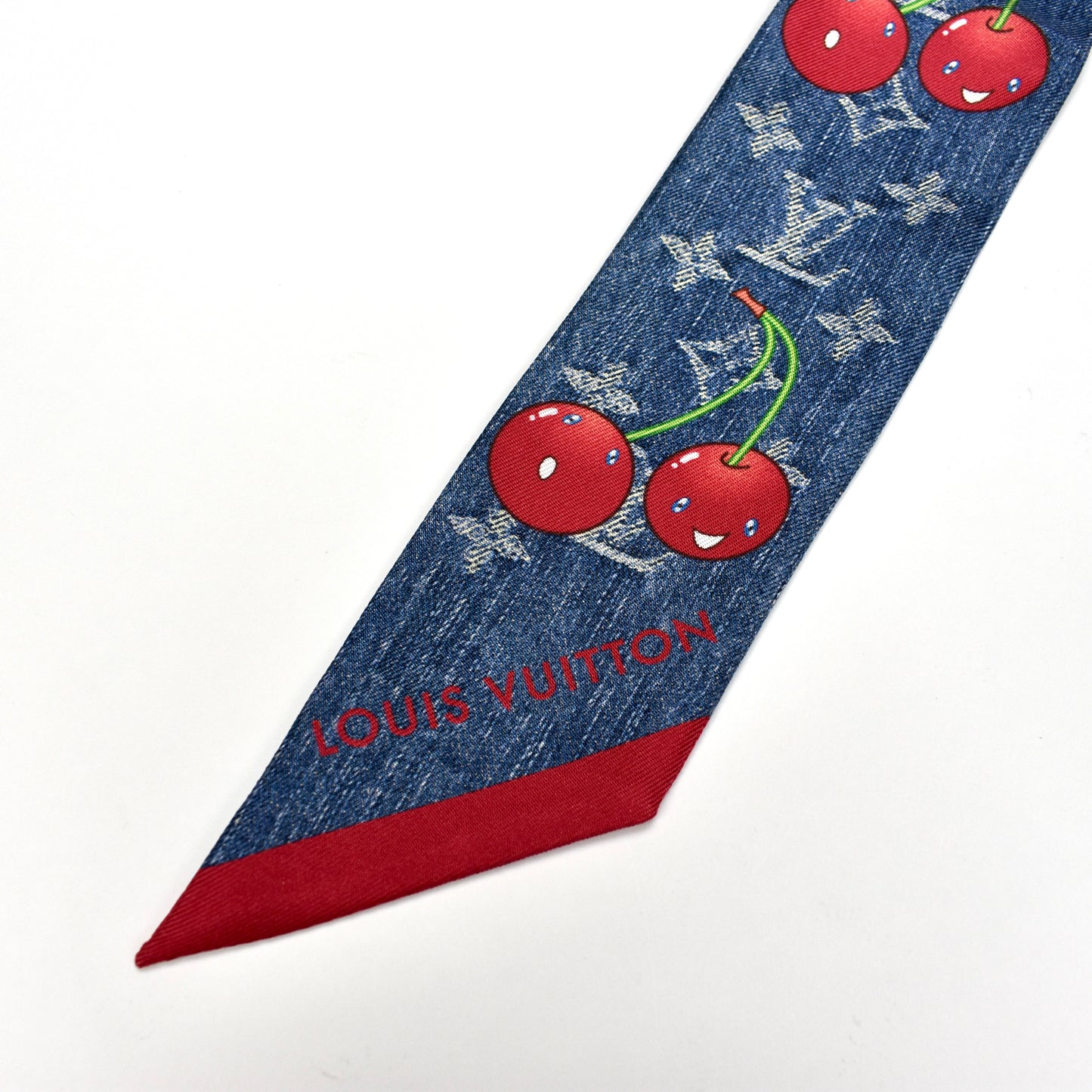 Louis Vuitton x Murakami - Monogram Cerise Silk Bandeau (Denim/Cherry)