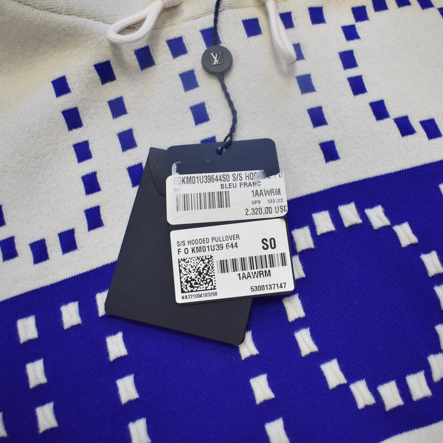 Louis Vuitton - Blue / White Chunky Stripes Logo Hoodie