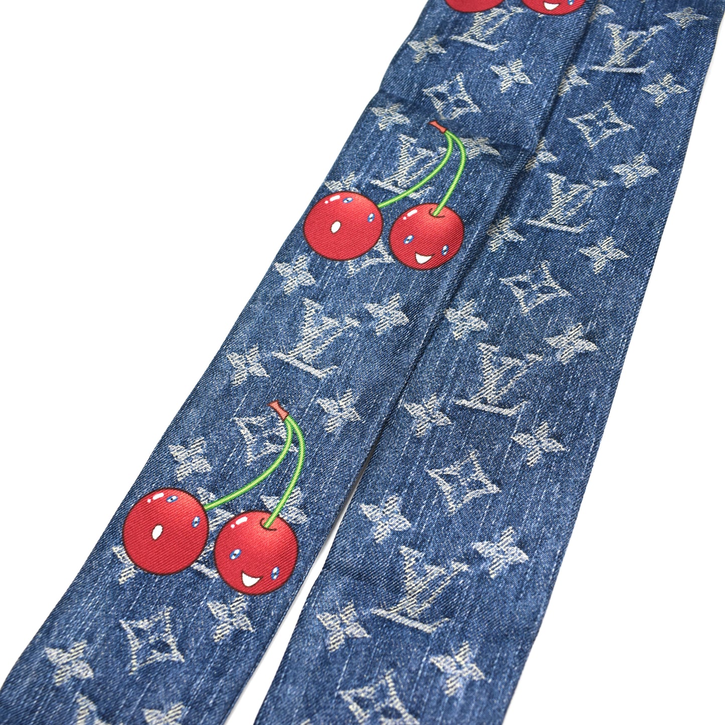 Louis Vuitton x Murakami - Monogram Cerise Silk Bandeau (Denim/Cherry)