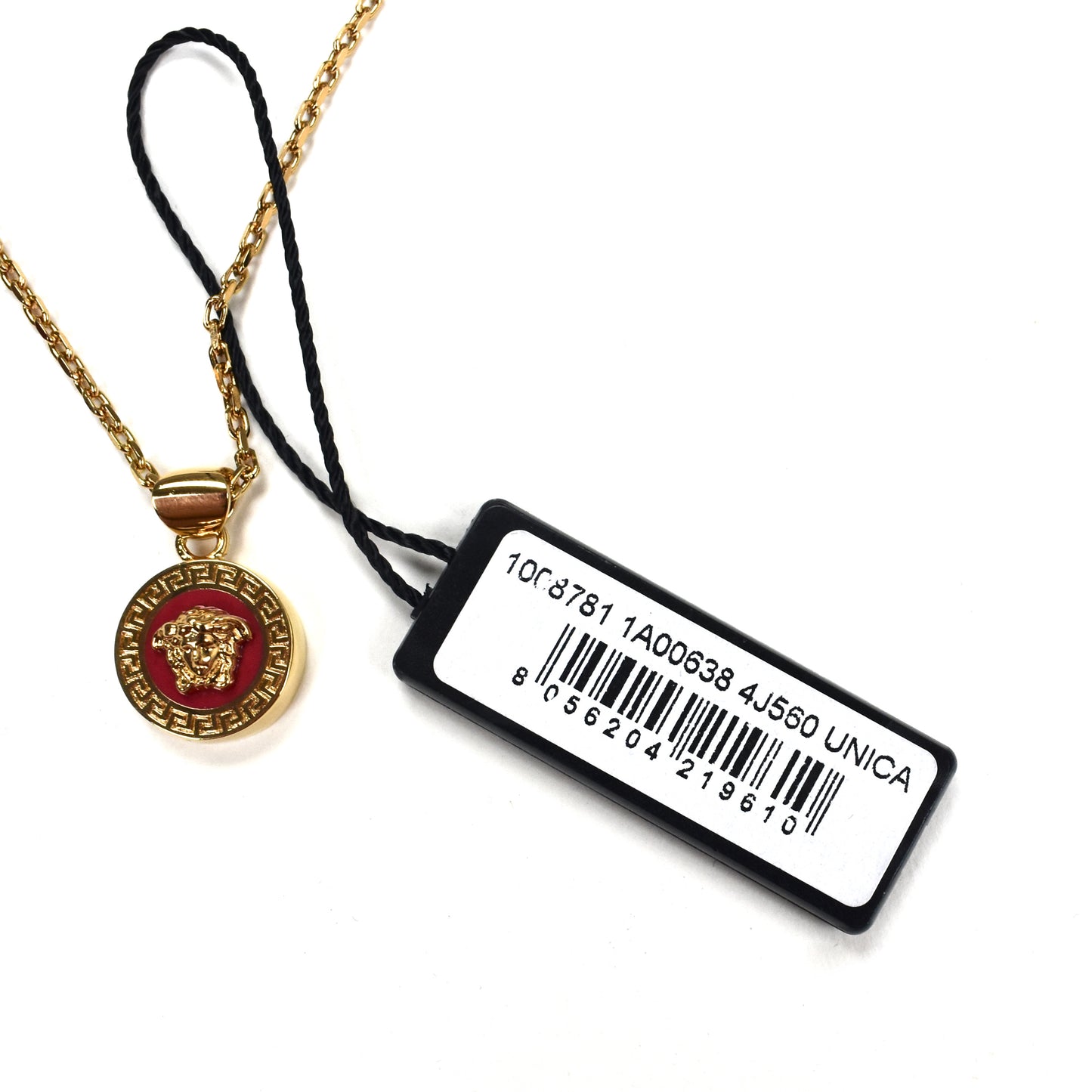 Versace - Gold / Red Enamel Medusa Pendant Chain