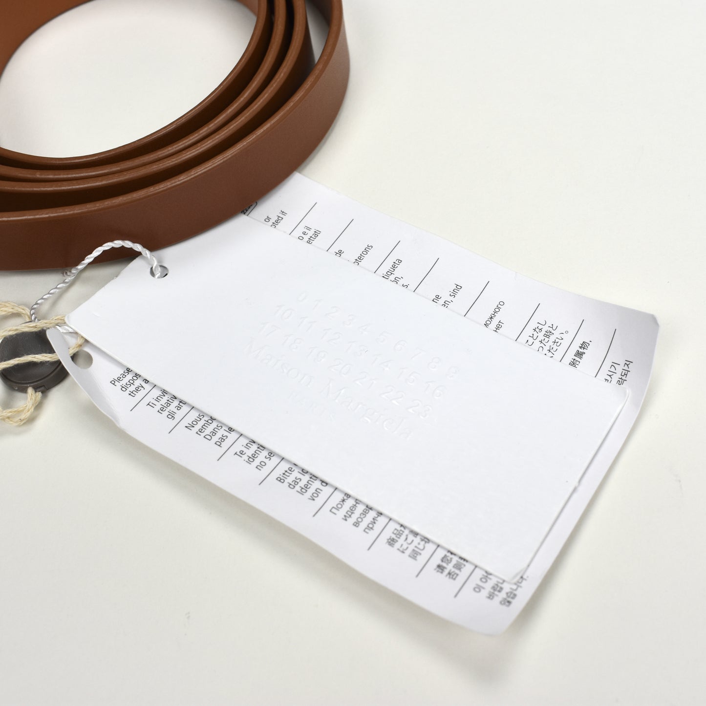 Maison Margiela - Thin Brown Leather Oval Buckle Belt