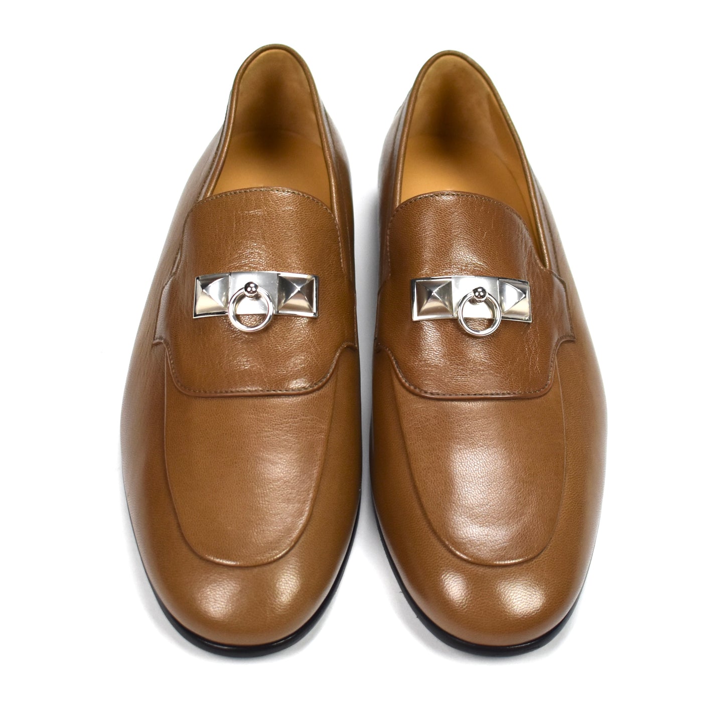 Hermes - Natural Safari Leather Blaise Loafers