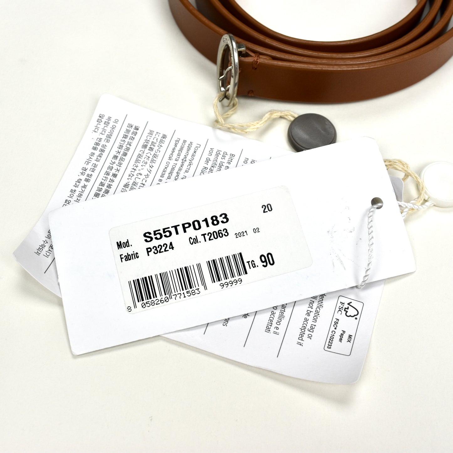 Maison Margiela - Thin Brown Leather Oval Buckle Belt
